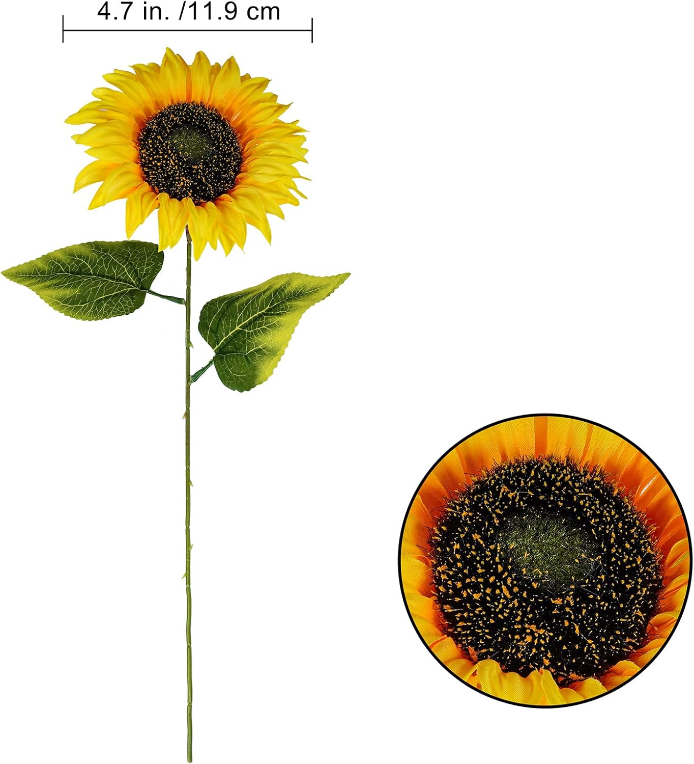 9-Pack Summer Sunflower Stems &#x2013; 19.7&#x22; Lifelike Yellow Silk Flowers with Long Stems for Vases &#x26; Floral Arrangements