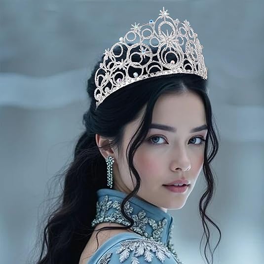 Crystal Crowns for Women, Crystal Bubble Tiara Bride Royal Queen Headband Princess Headpieces