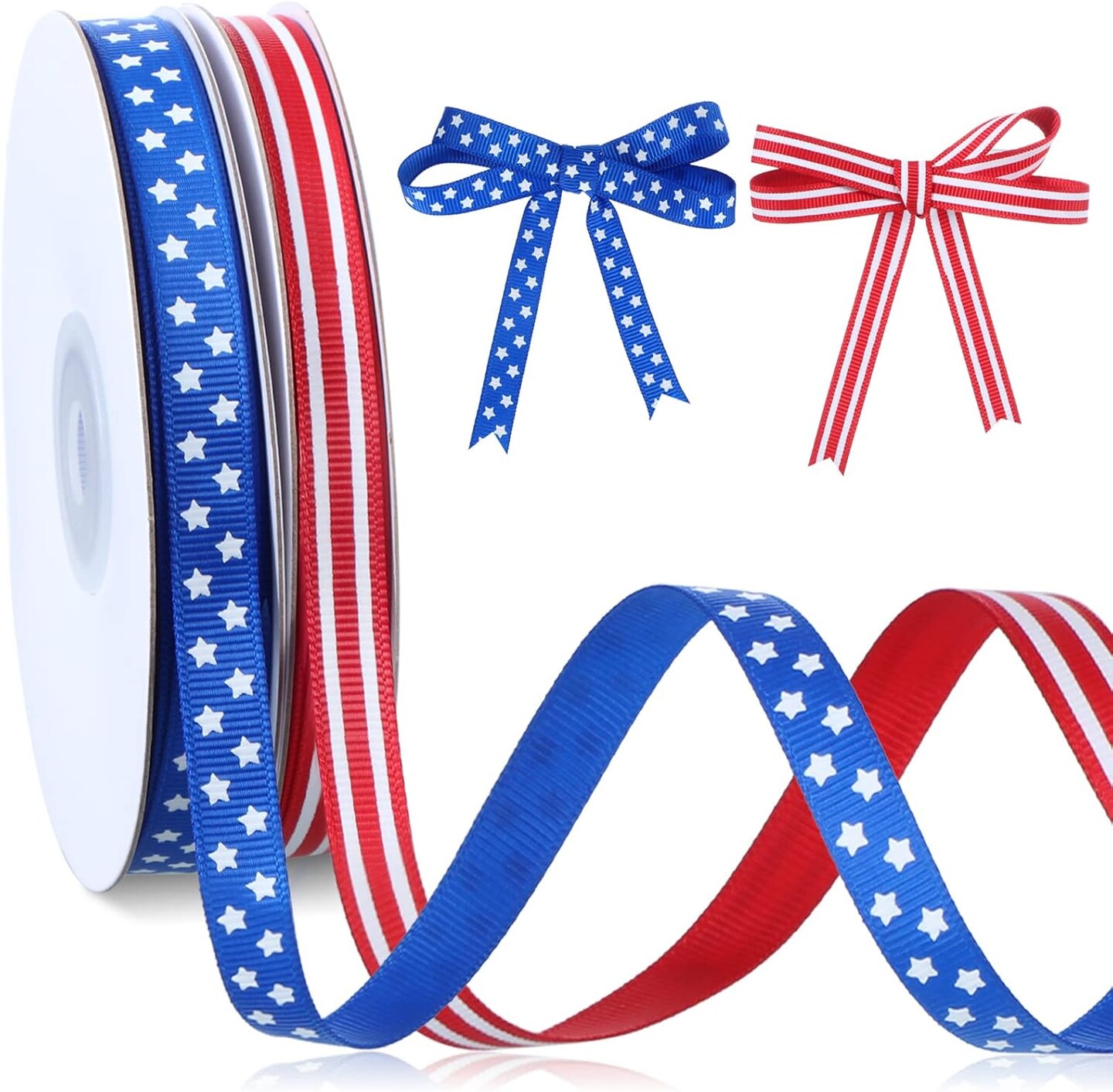 Flaglets Ribbon 2 Rolls Patriotic Grosgrain Ribbon – 0.39