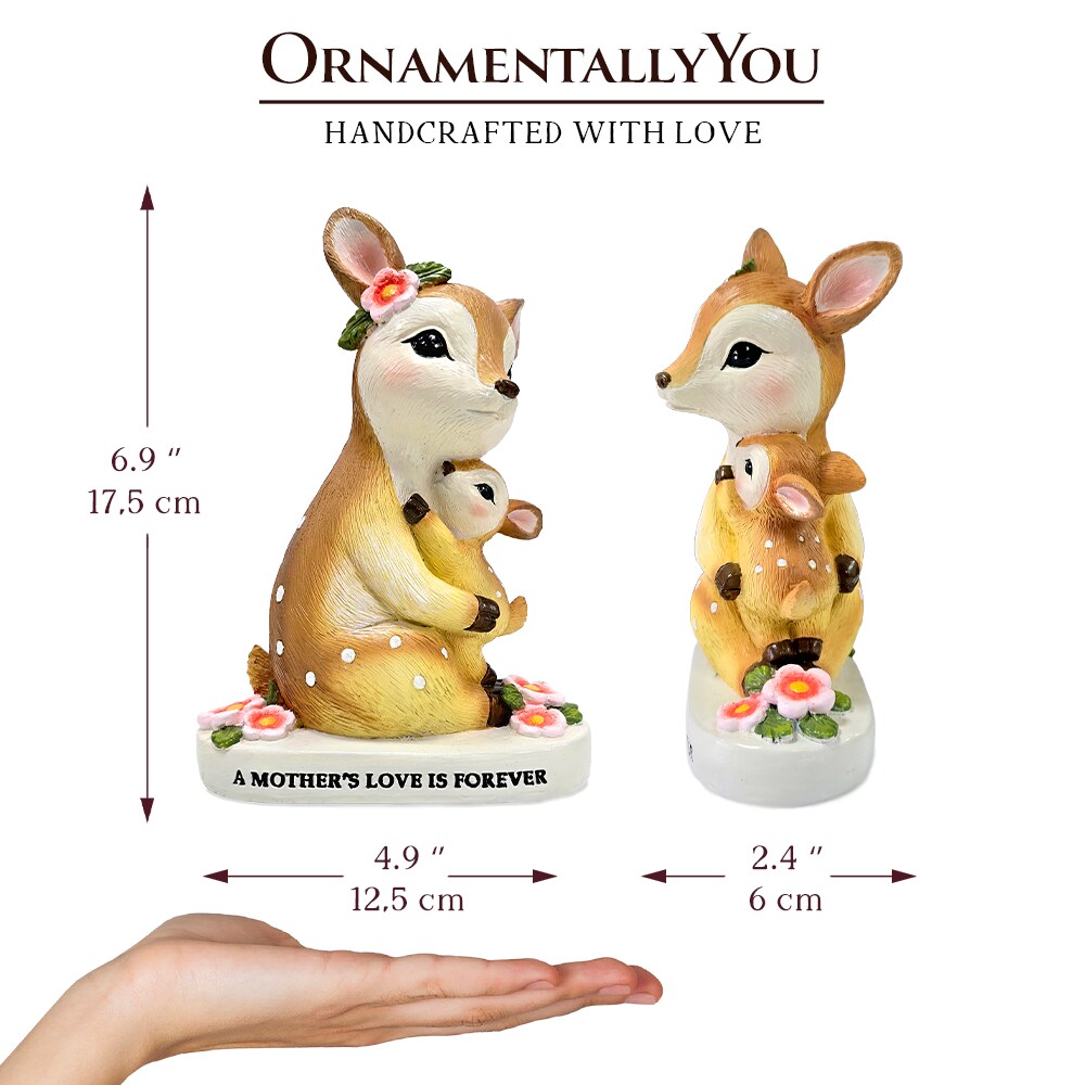 Mother's Love Sentimental Deer and Fawn Figurine, 7" Tabletop Statue and Encouraging Gift for Mom