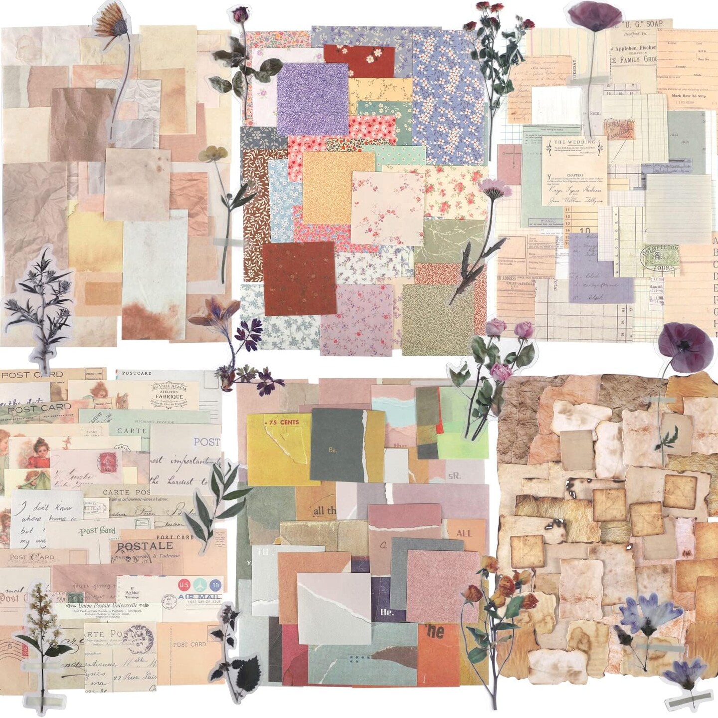 445 PCS Vintage Scrapbook Paper