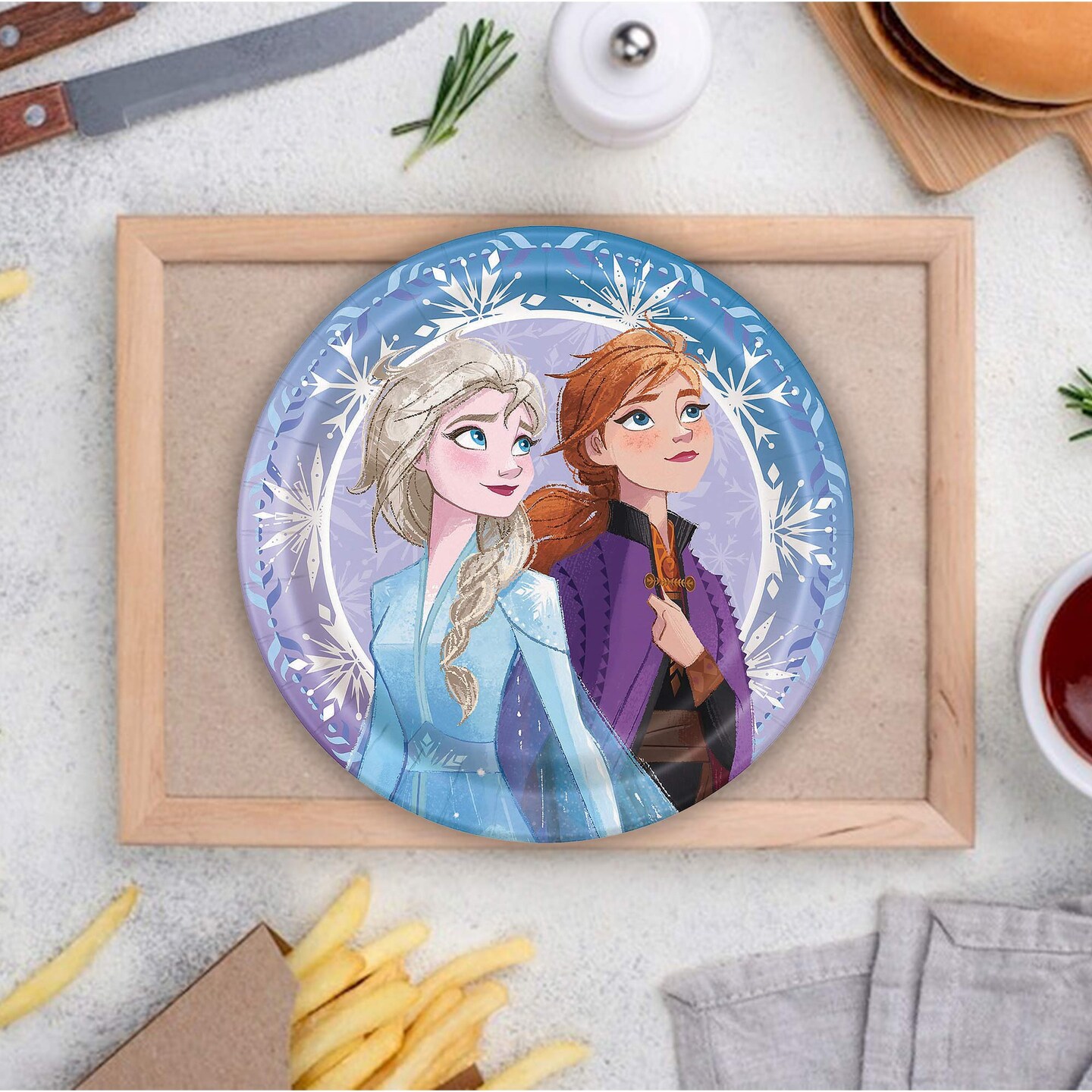 8 Count Frozen Elsa Anna Paper Dinner Plates Birthday Party Supplies Princess Theme 9&#x22;