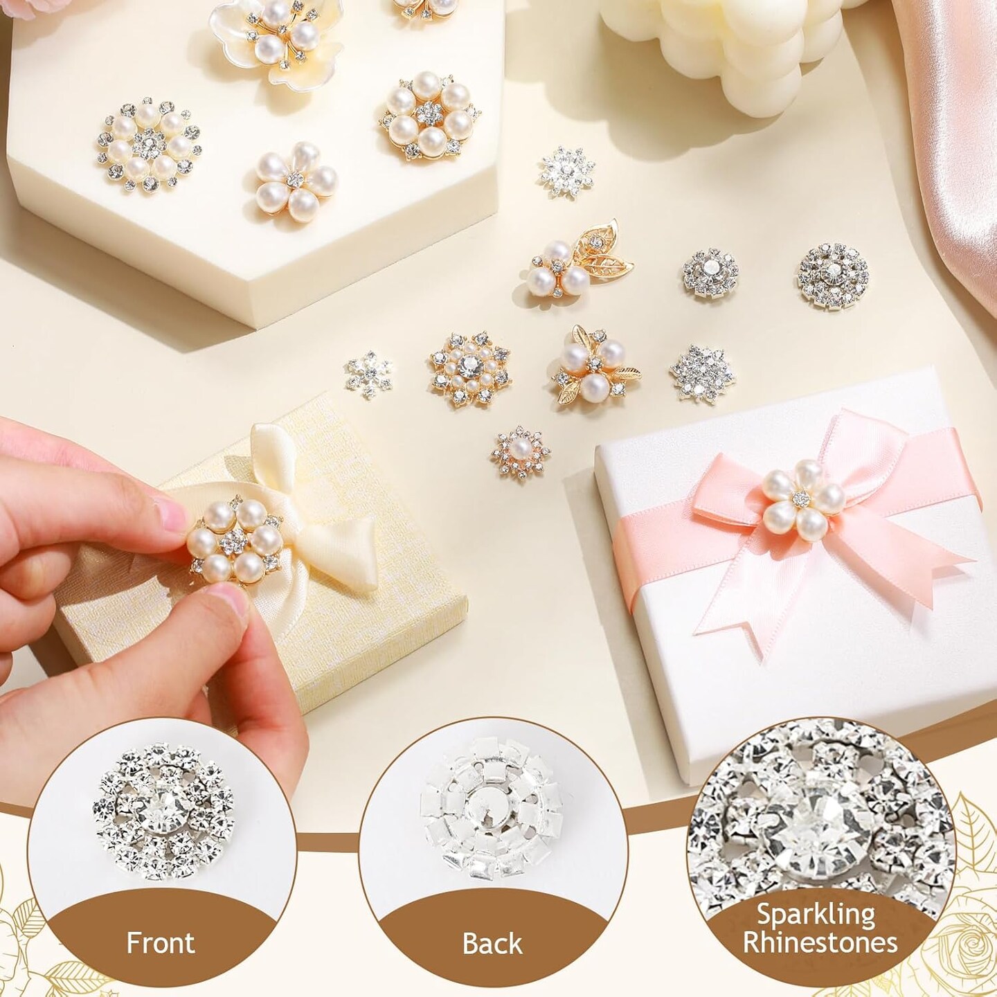 40 Pcs Rhinestone Buttons
