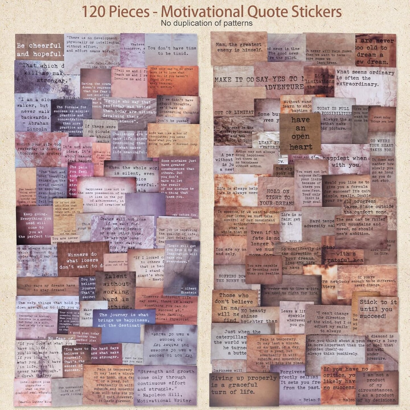 Vintage Motivational Quote Stickers