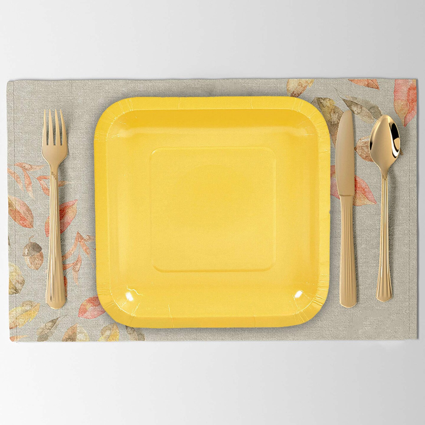 24 Count Yellow Square Paper Dessert Plates Bright Disposable Plates for Parties 7"