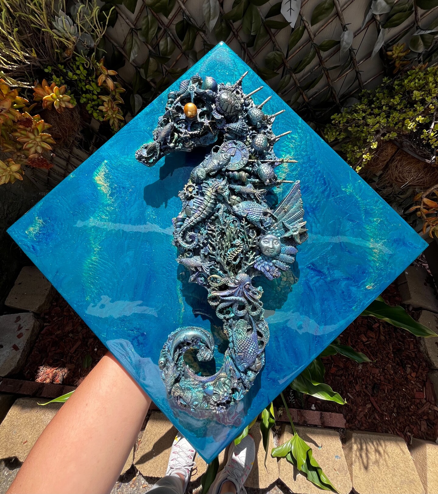 Steampunk Seahorse Mixed Media Wall Art | 17