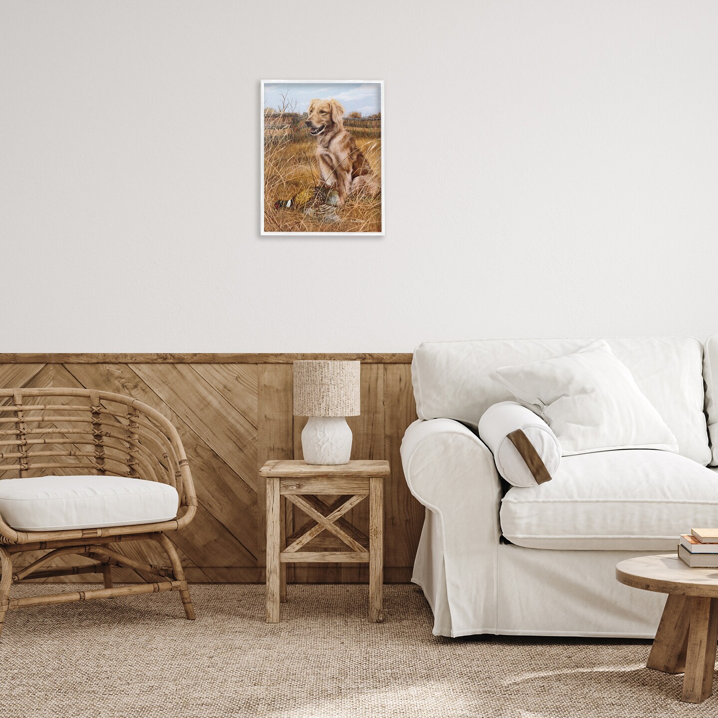 Stupell Industries Hunting Dog &#x26; Pheasant Framed Giclee Wall Art Design by Kevin Daniel
