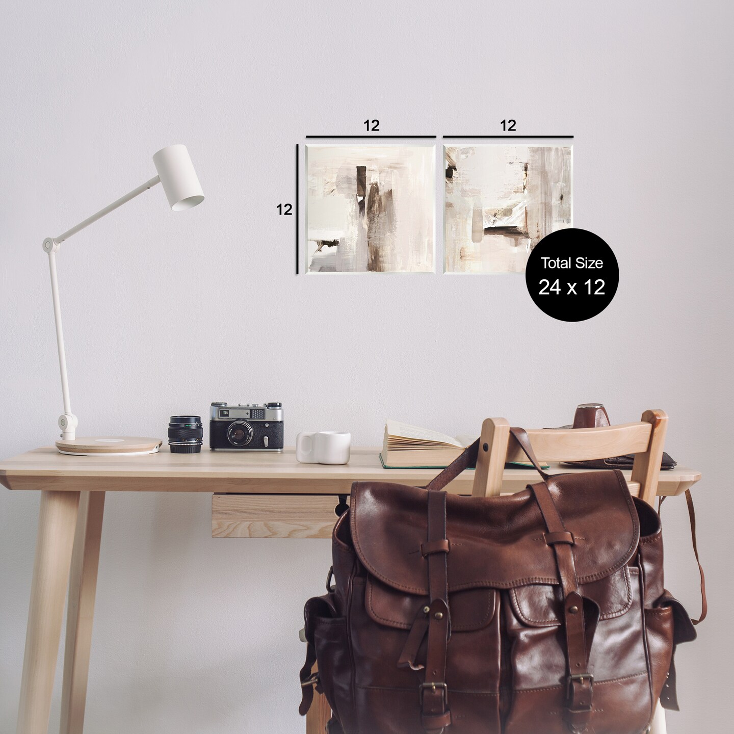 Stupell Industries Neutral Forms on Beige 2pc Wall Plaque Art Set Design by Susan Jill