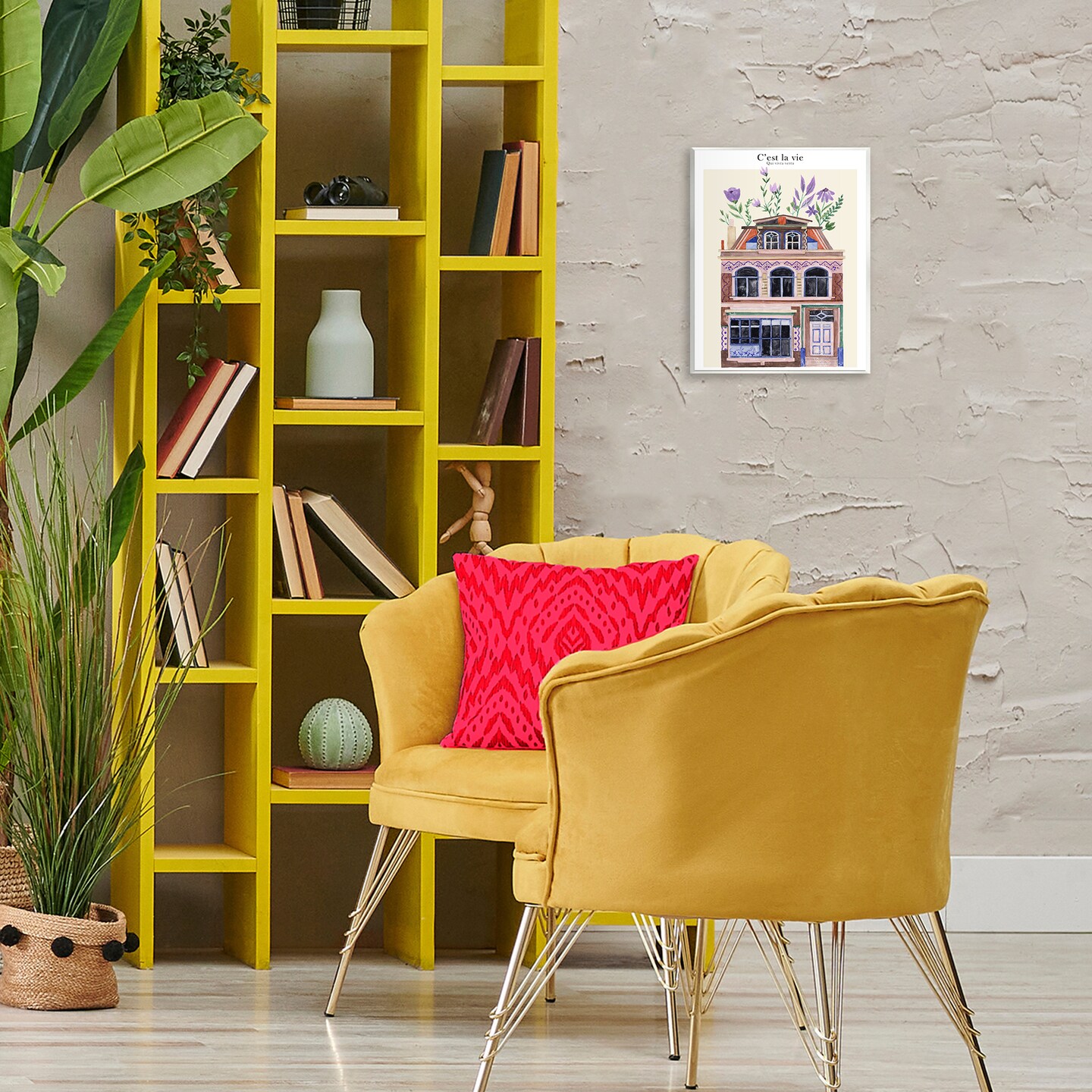 Stupell Industries Town Architecture with Blooms Wall Plaque Art Design by Melissa Wang 
