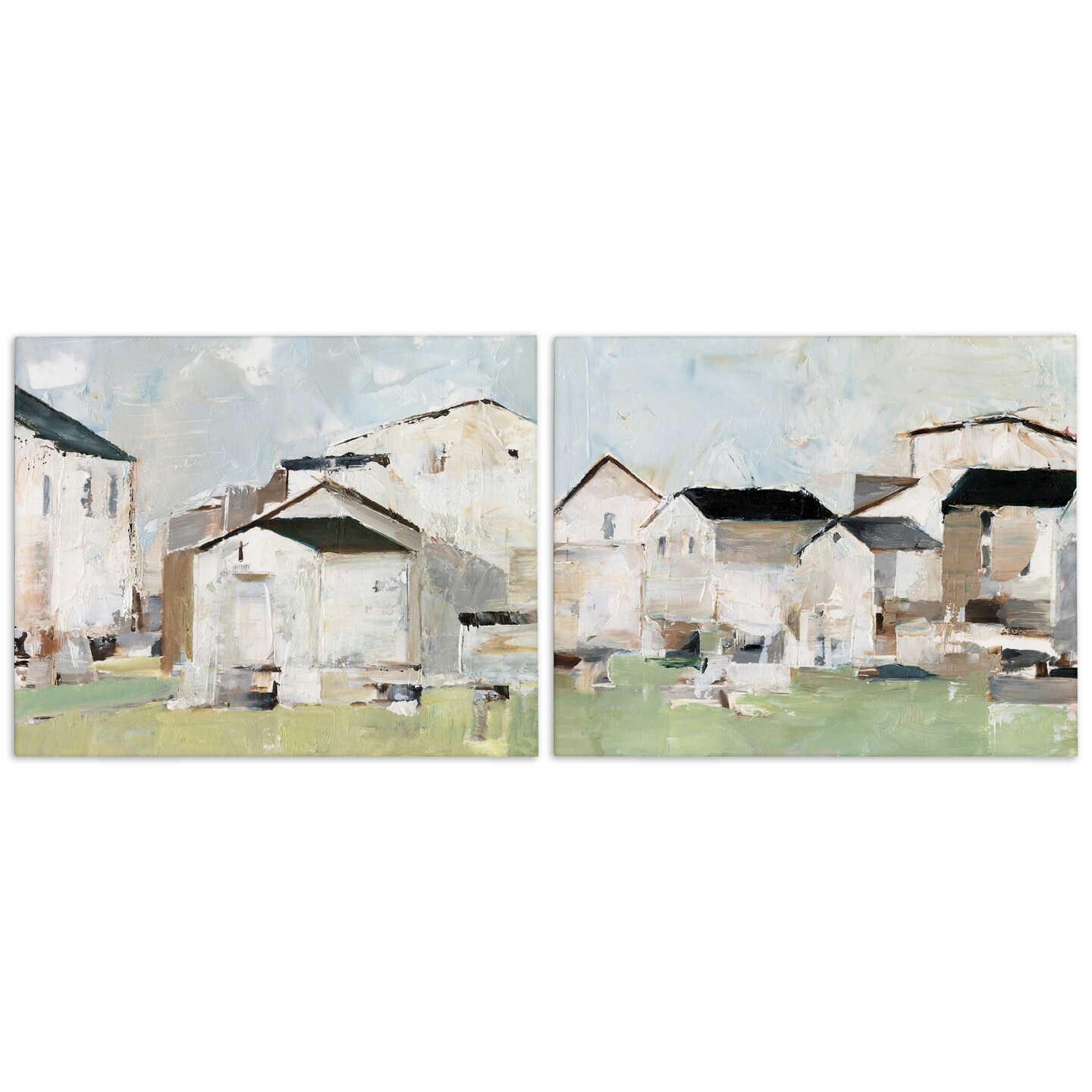 Stupell Industries Cluster of Houses View 2pc Canvas Wall Art Set Design by Ethan Harper