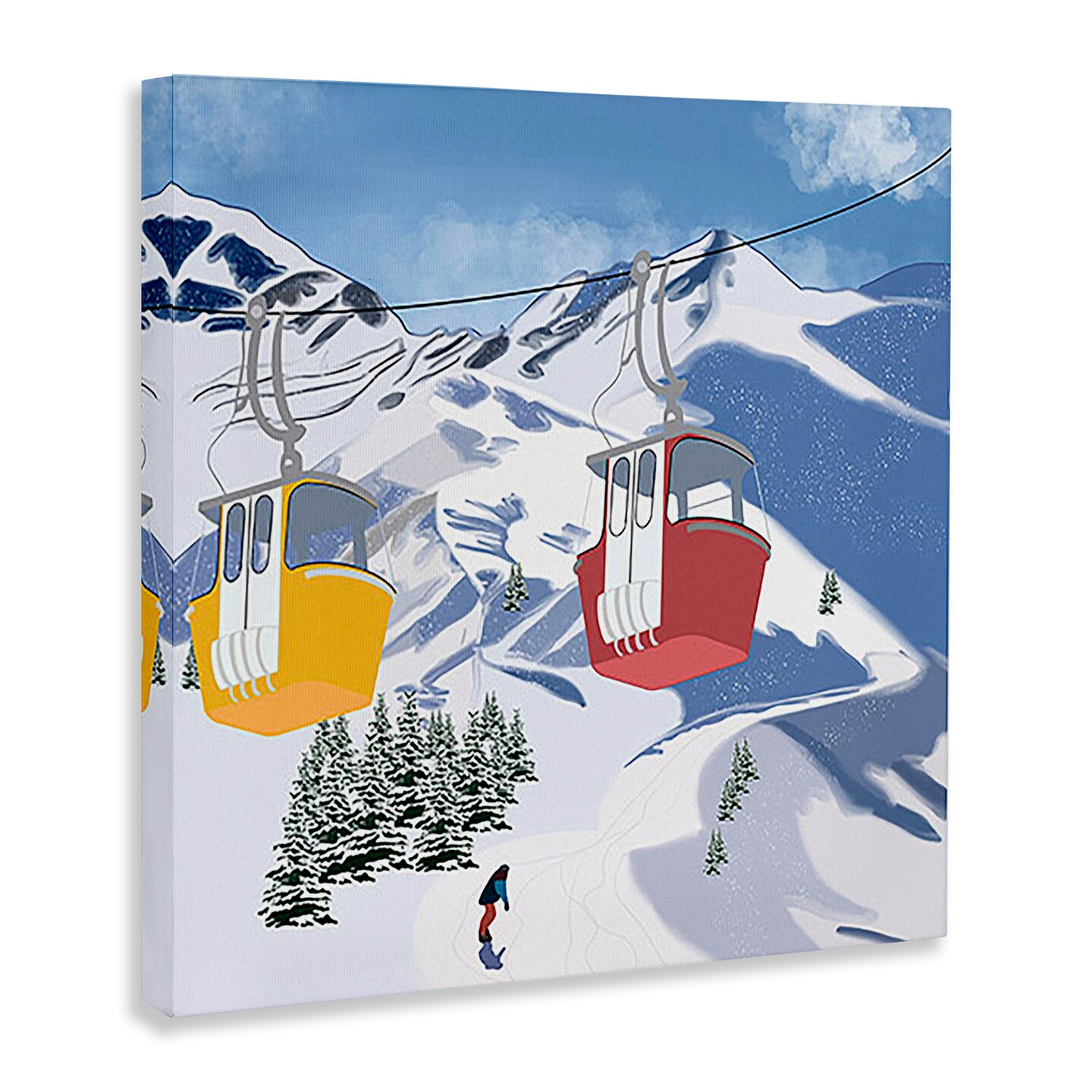 Stupell Industries Ski Lift over Vast Mountain Canvas Wall Art Design by Ashley Singleton