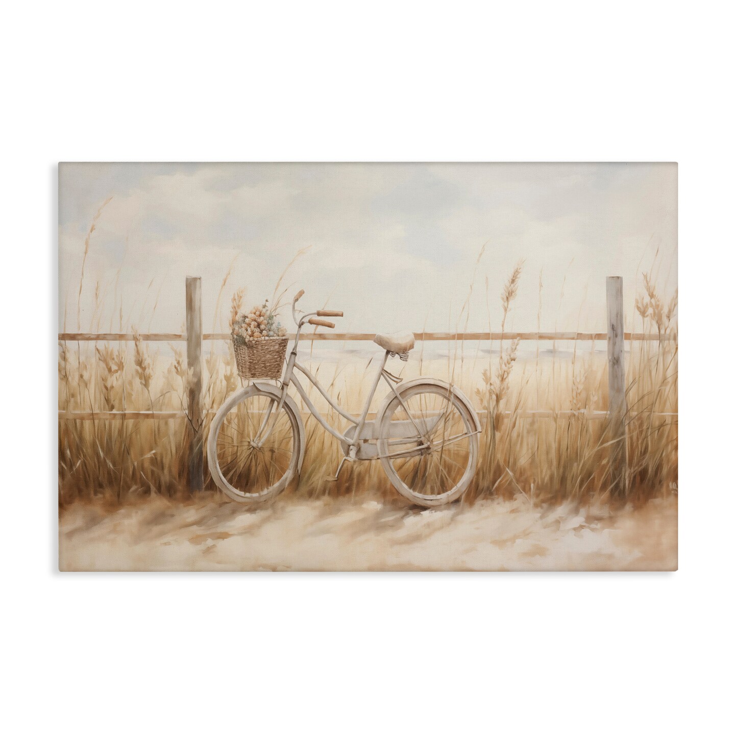 Stupell Industries Bicycle Basket with Herbs Canvas Wall Art Design by Arlington Prints