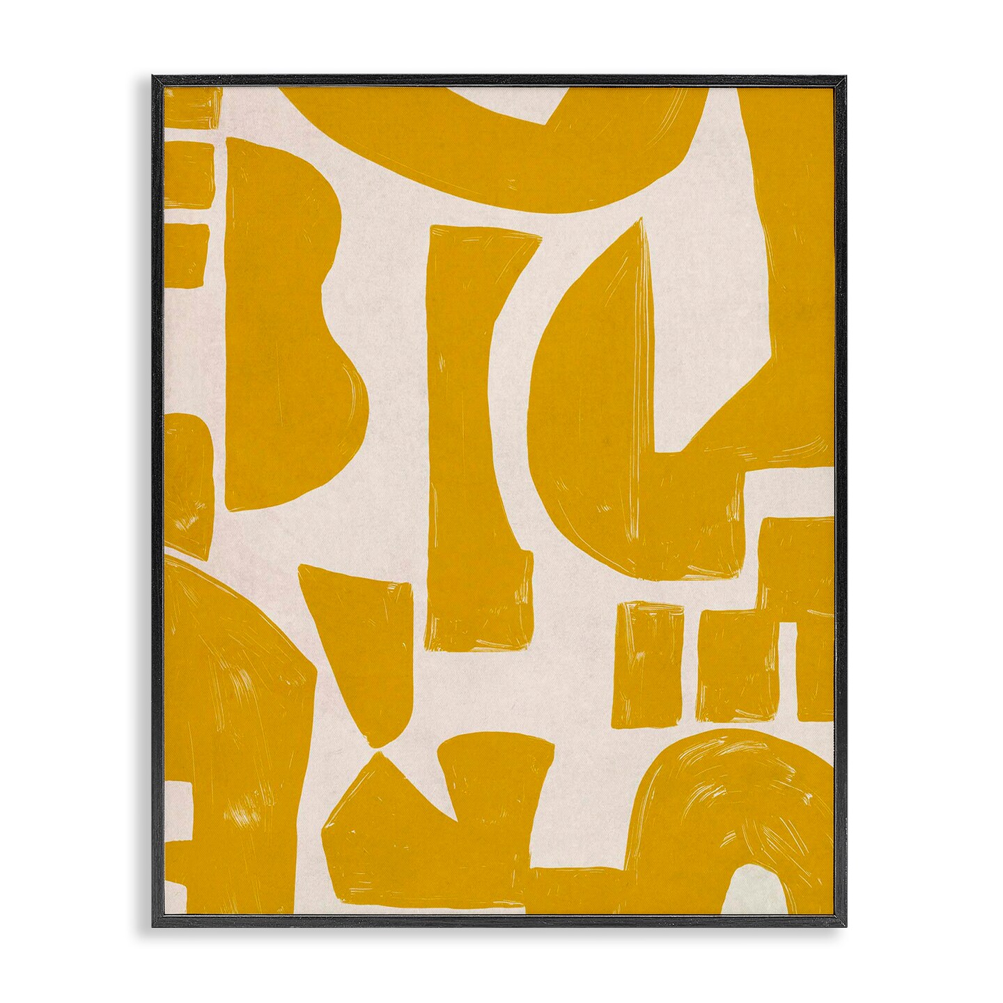 Stupell Industries Yellow Asymmetrical Shapes Framed Giclee Wall Art Design by June Erica Vess