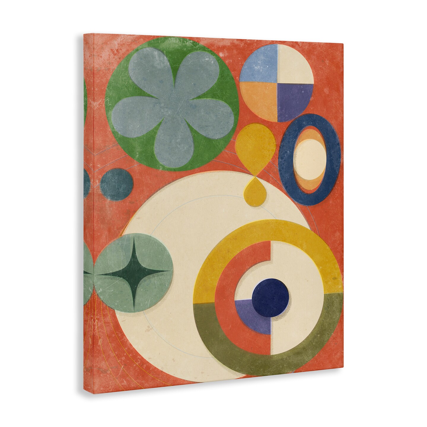 Stupell Industries Retro Overlapping Shapes Canvas Wall Art Design by Victoria Barnes 