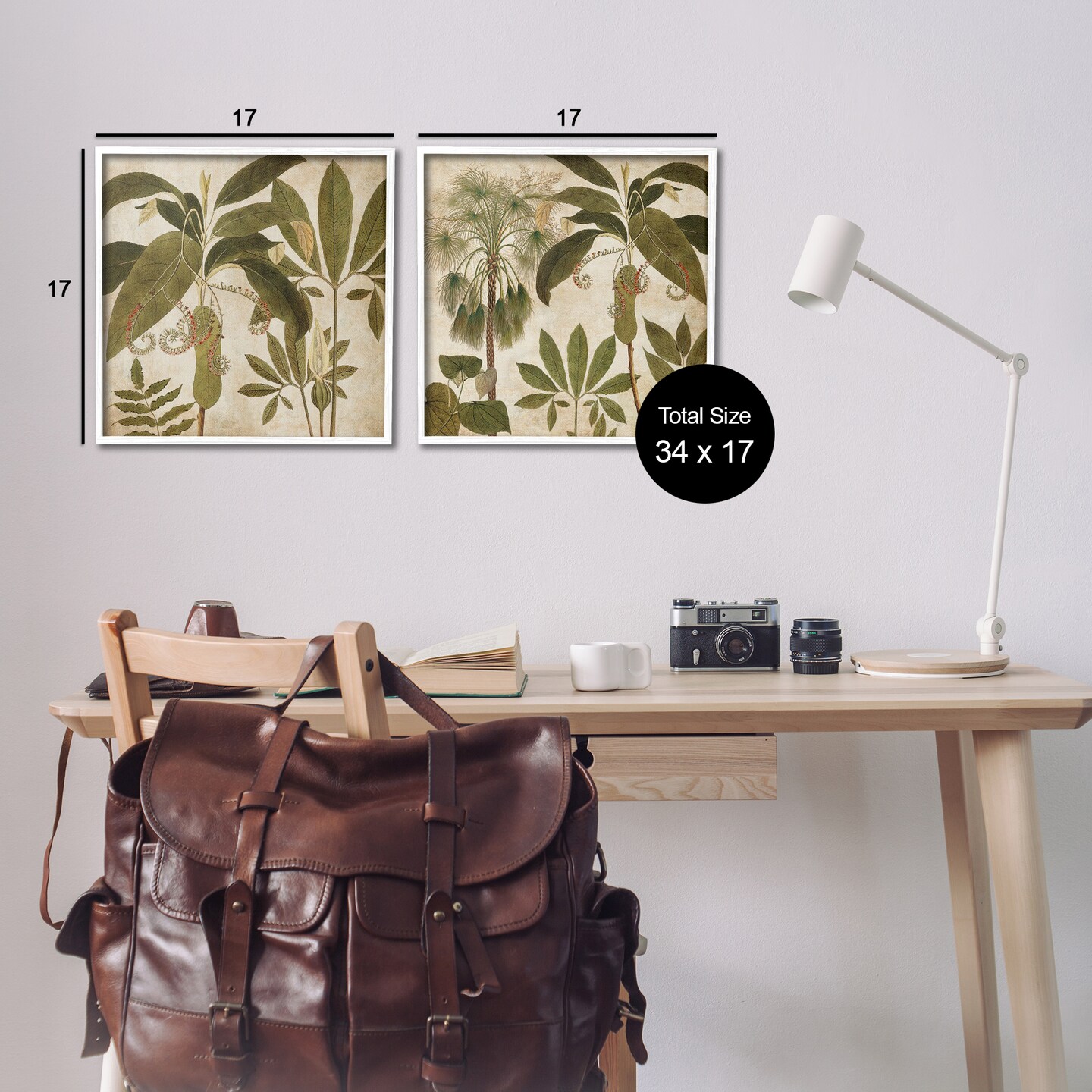 Stupell Industries Vintage Botanical Tropics 2pc Framed Giclee Wall Art Set Design by Chris Donovan