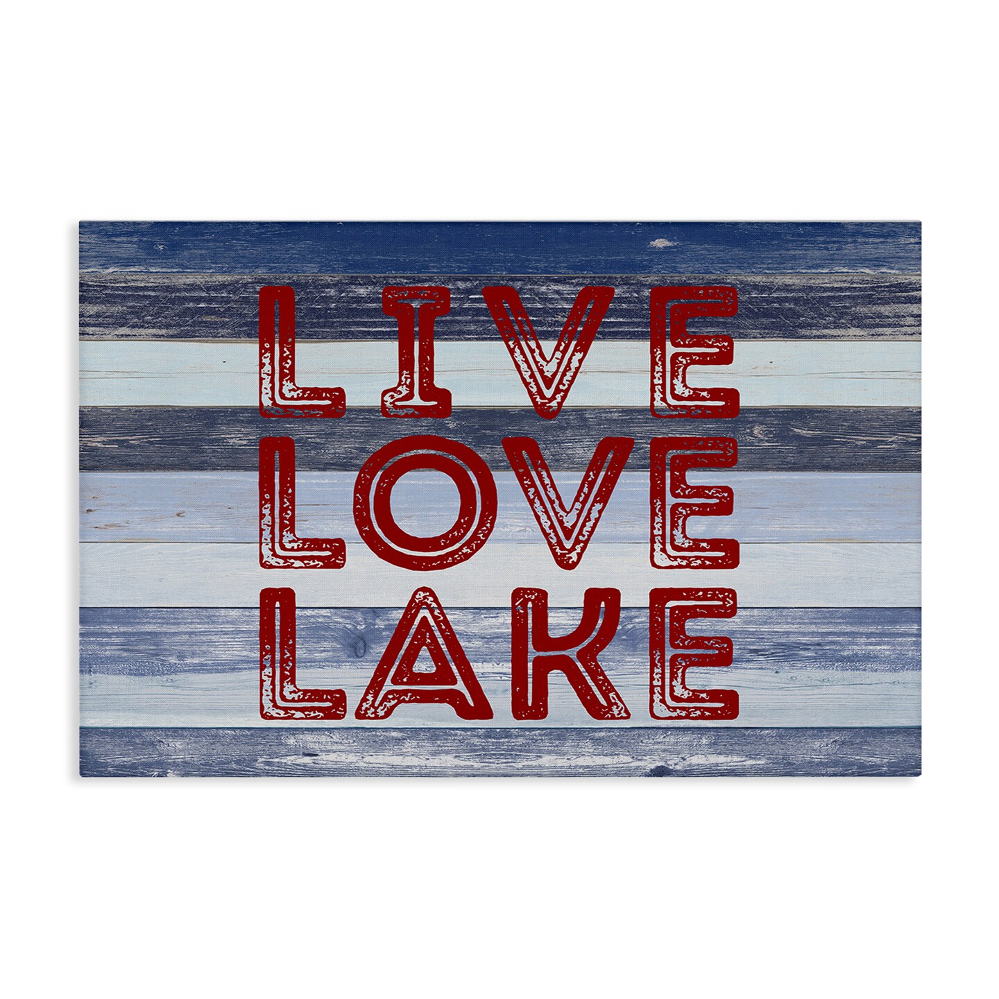 Stupell Industries Live Love Lake Striped Canvas Wall Art Design by Sd Graphics Studio
