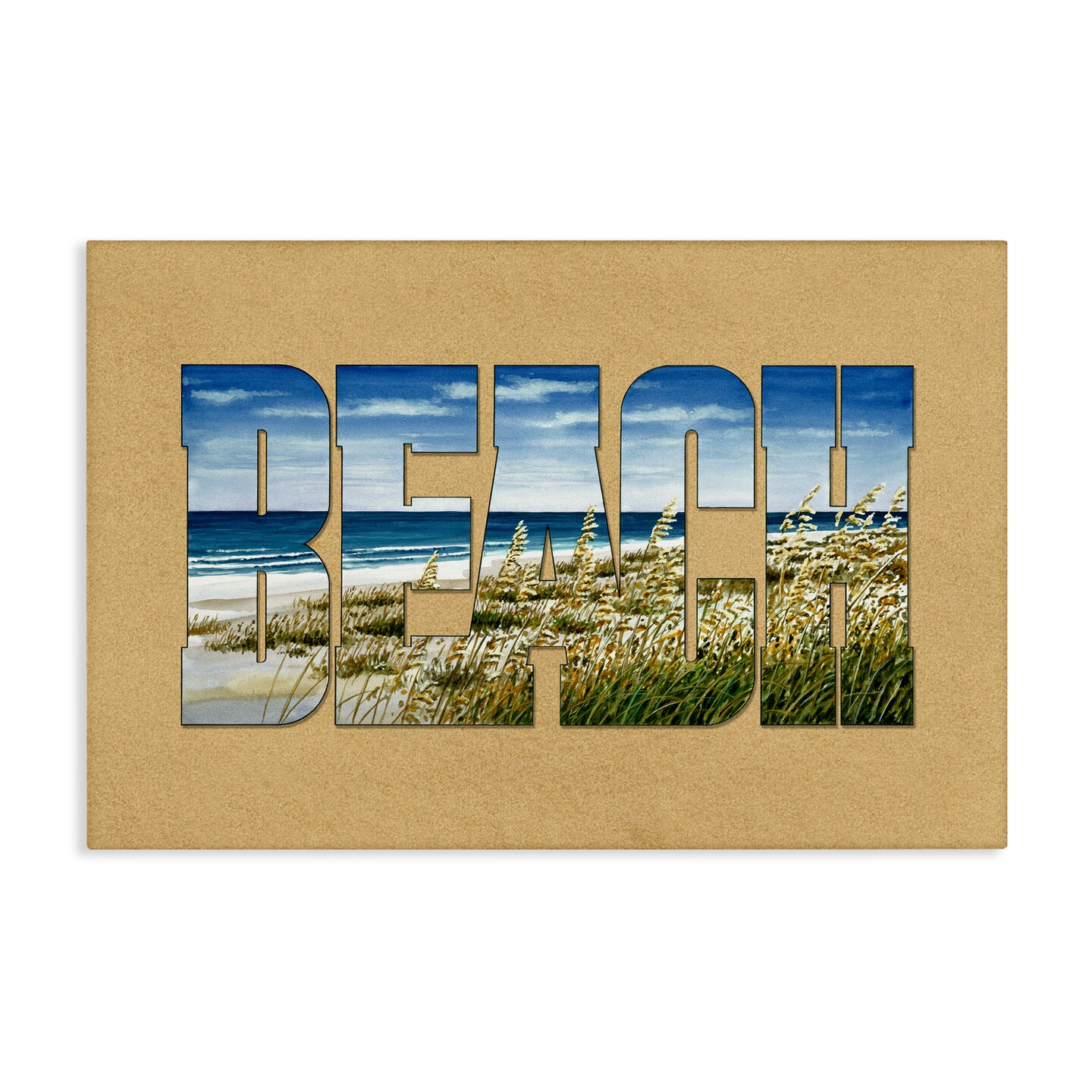 Stupell Industries Grassy Beach Typography Canvas Wall Art Design by ...