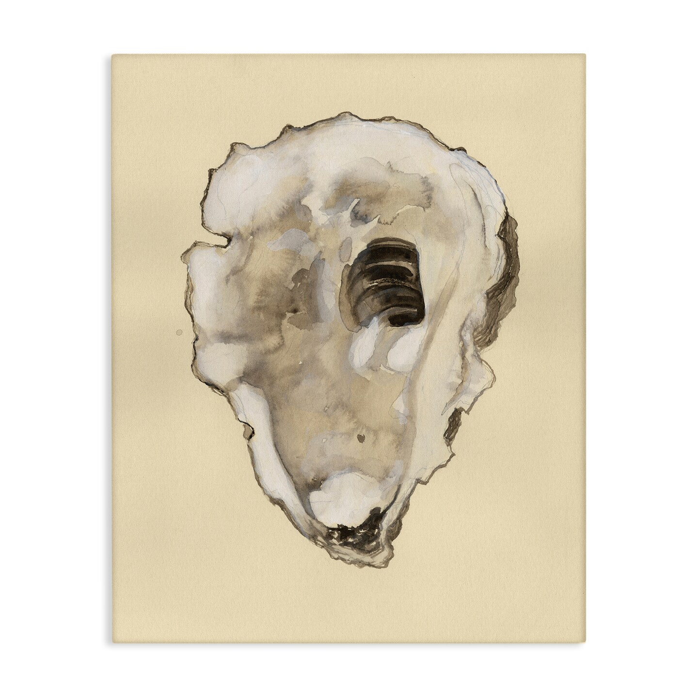 Stupell Industries Beige Oyster Shape Canvas Wall Art Design by Michael Willett