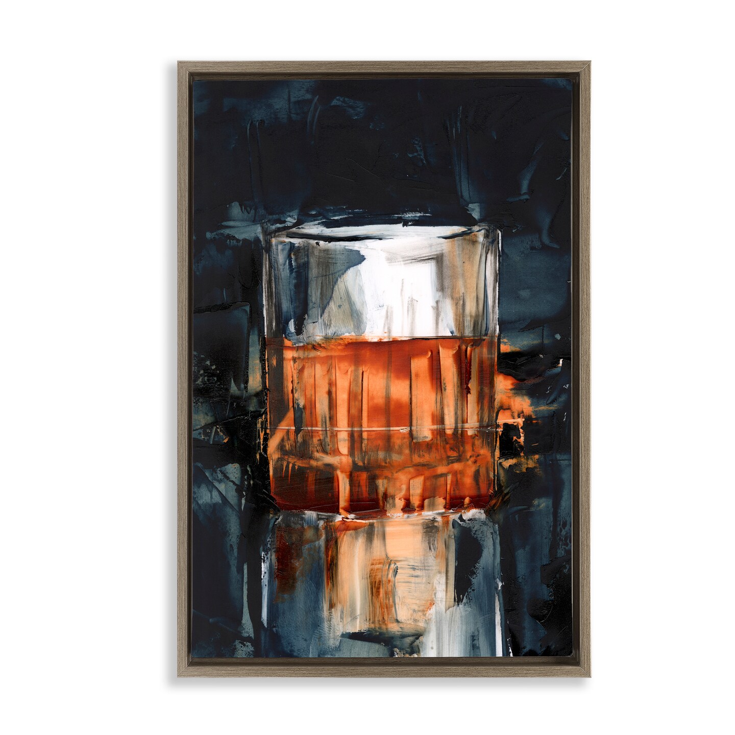 Stupell Industries Bourbon in Glass Floater Framed Canvas Wall Art Design by Ethan Harper 