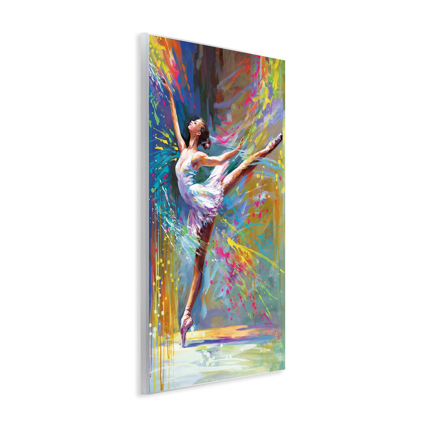Stupell Industries Ballerina with Modern Splash Wall Plaque Art Design by Leon Devenice