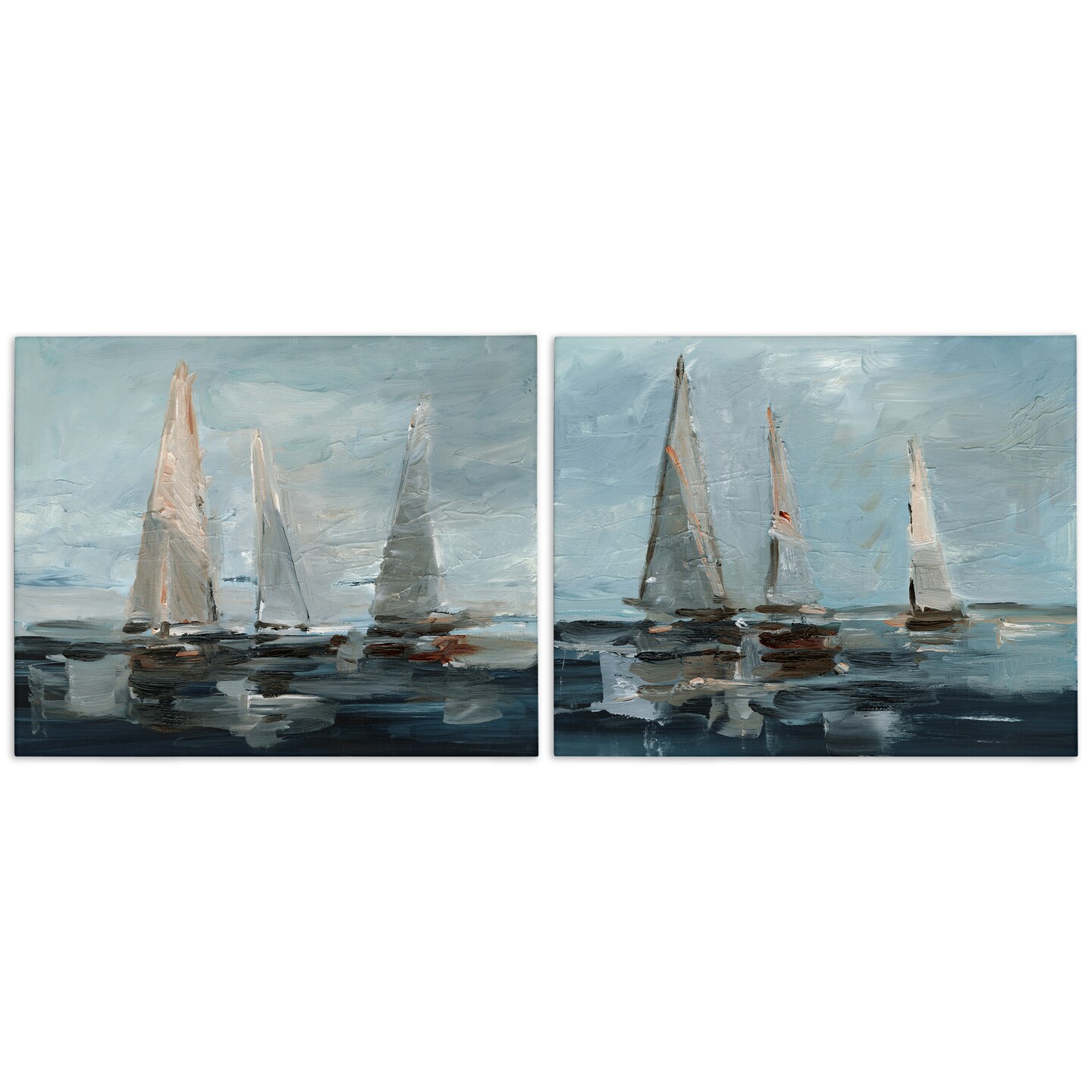 Stupell Industries Sailboat Seascape Impressions 2pc Canvas Wall Art Set Design by Ethan Harper