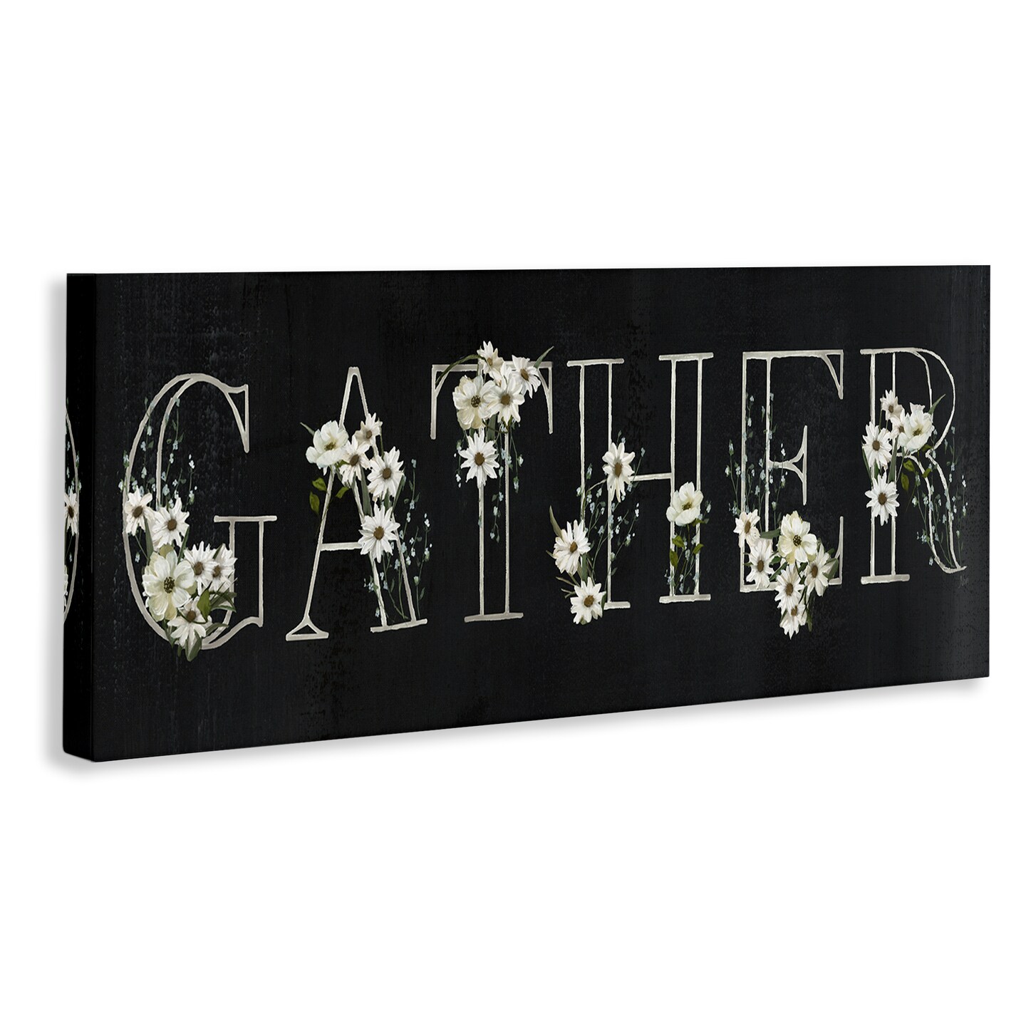 Stupell Industries Chalkboard &#x26; Floral Gather Canvas Wall Art Design by Nan
