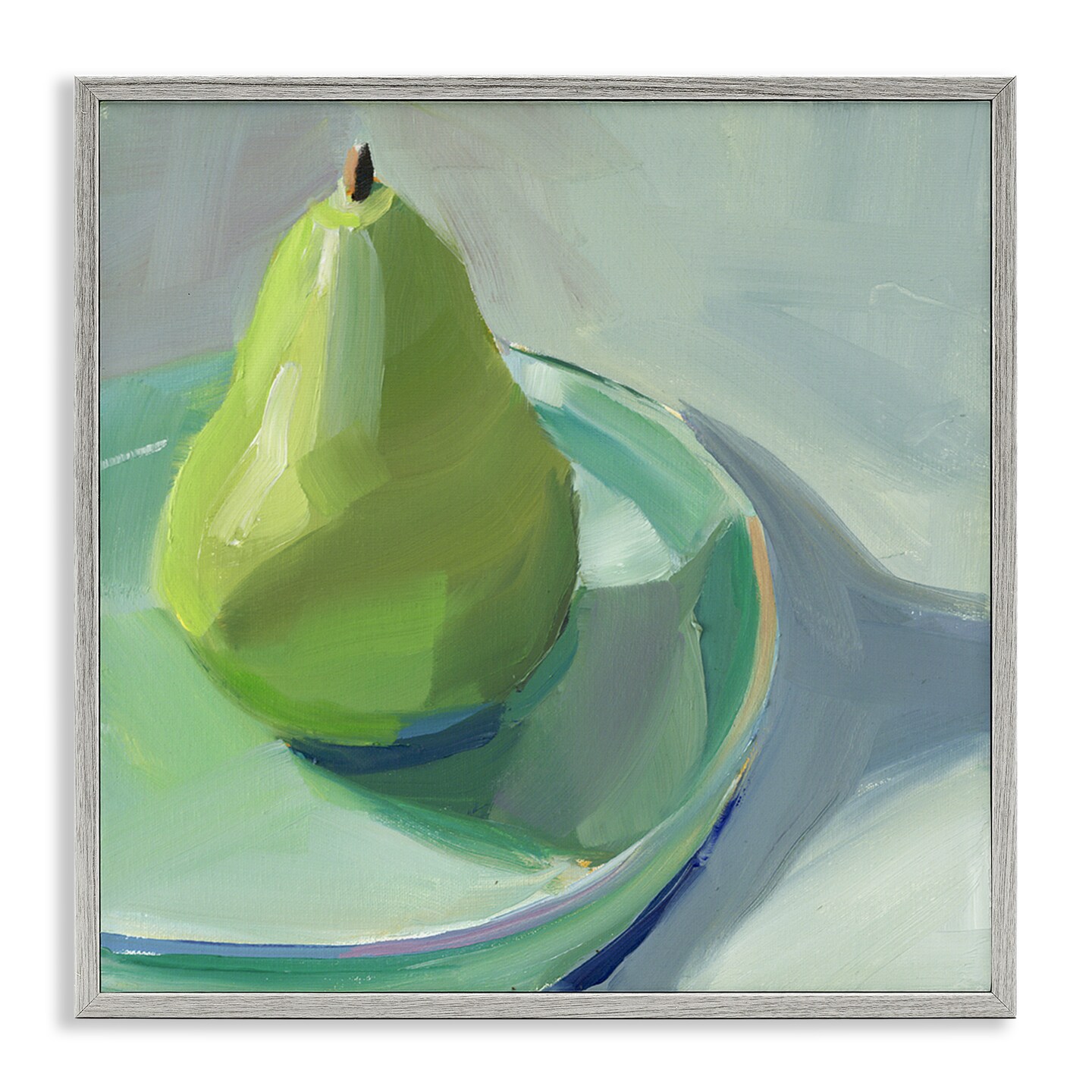 Stupell Industries Pear On Dish Still Life Framed Giclee Wall Art Design by Jenny Westenhofer