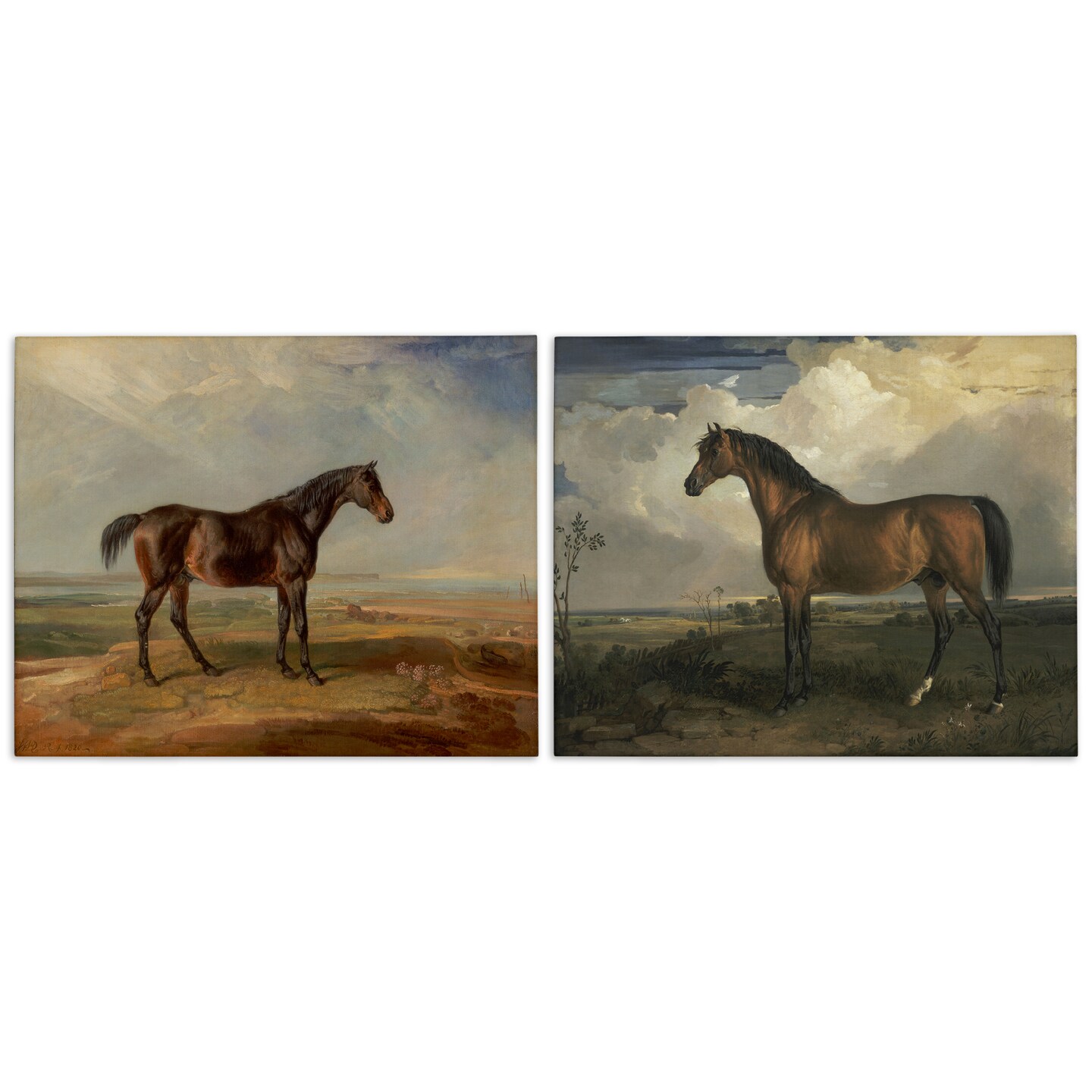 Stupell Industries Horses in Desolate Terrain 2pc Canvas Wall Art Set Design by James Ward