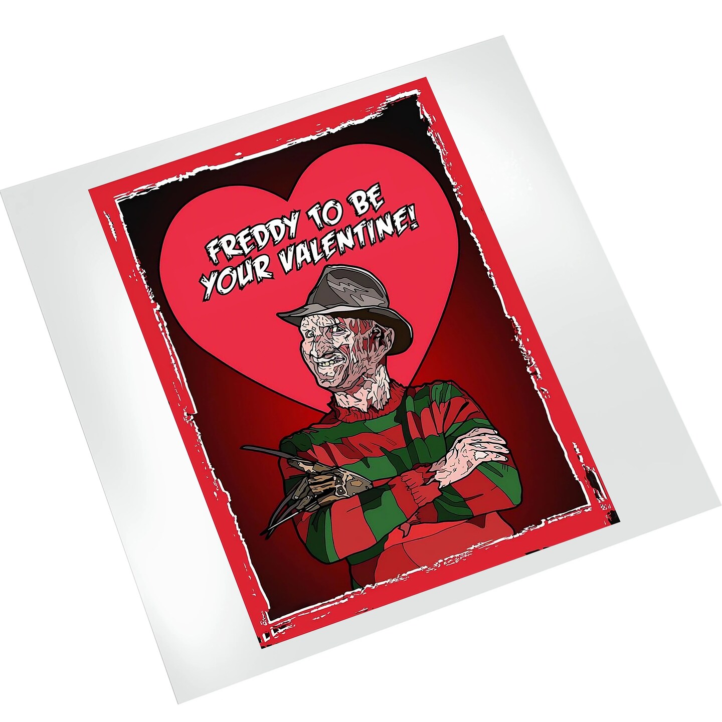 Valentine DTF Transfer - Freddy Horror Character Ready To Press