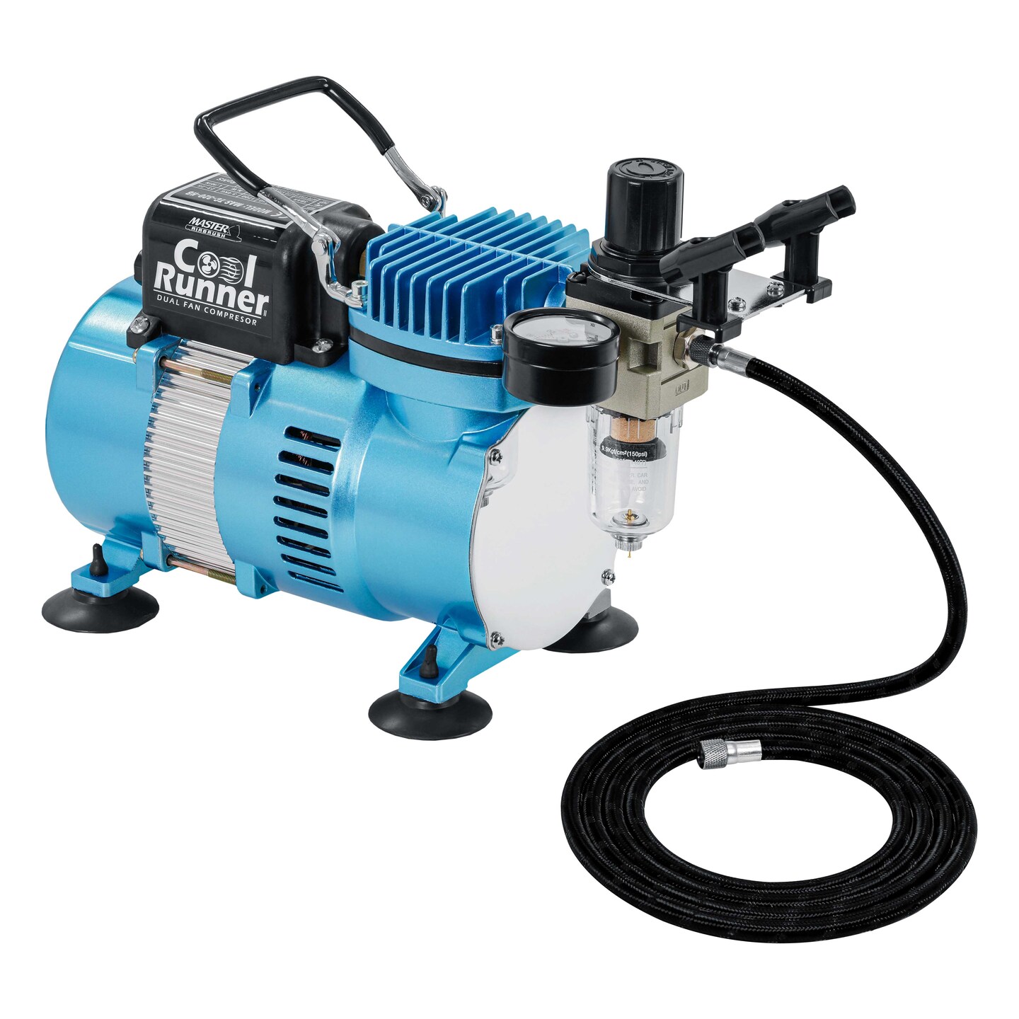 Master Airbrush Air Brush Kit with Air Compressor TC-320, 1/5 HP Cool Runner II Dual Fan with Regulator, Water Trap & Holder