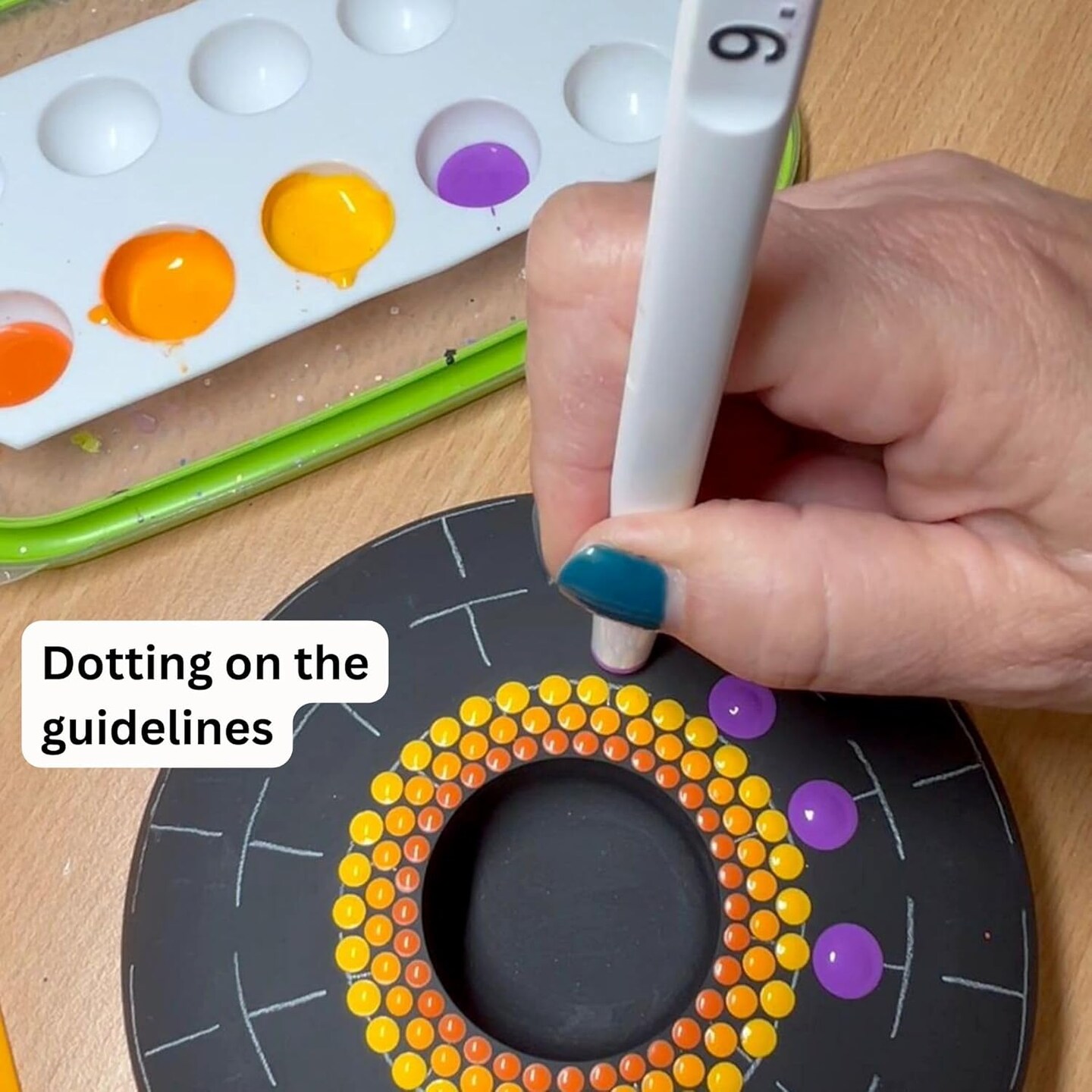 Mandala Dotting Stencils for Tea Light Candle Holders – 2 Pack Silicone Templates (12 & 18 Segment Guides) for Resin Casting, Dot Art & Mandala Pattern Making | Happy Dotting Company