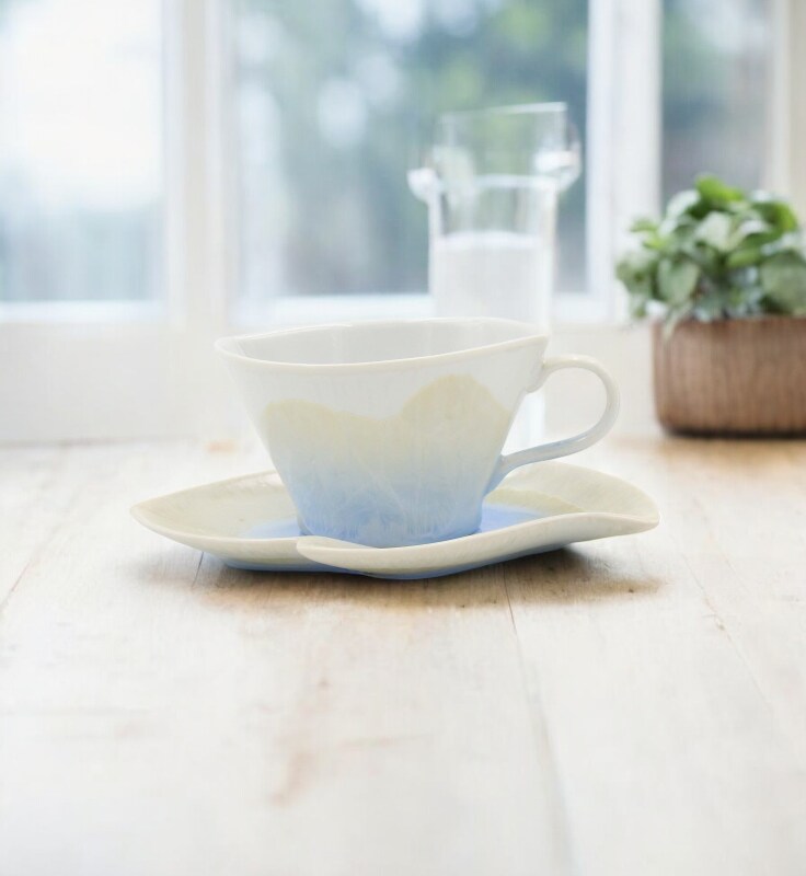Ceramic Crystalline Glaze Cup and Saucer, Afternoon Tea, Gift for Her, Kitchen Decor