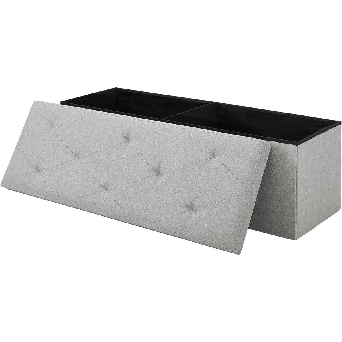 Rectangular Linen Storage Bench Ottoman for Bedroom Living Room and ...