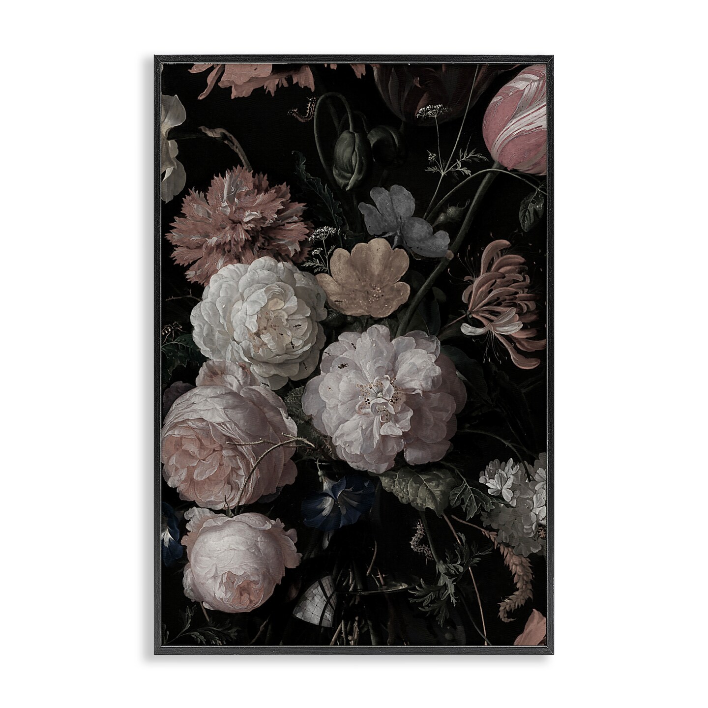 Stupell Industries Dark Arrangement of Flowers Black Framed Giclee Art, design by Annabelle Hall