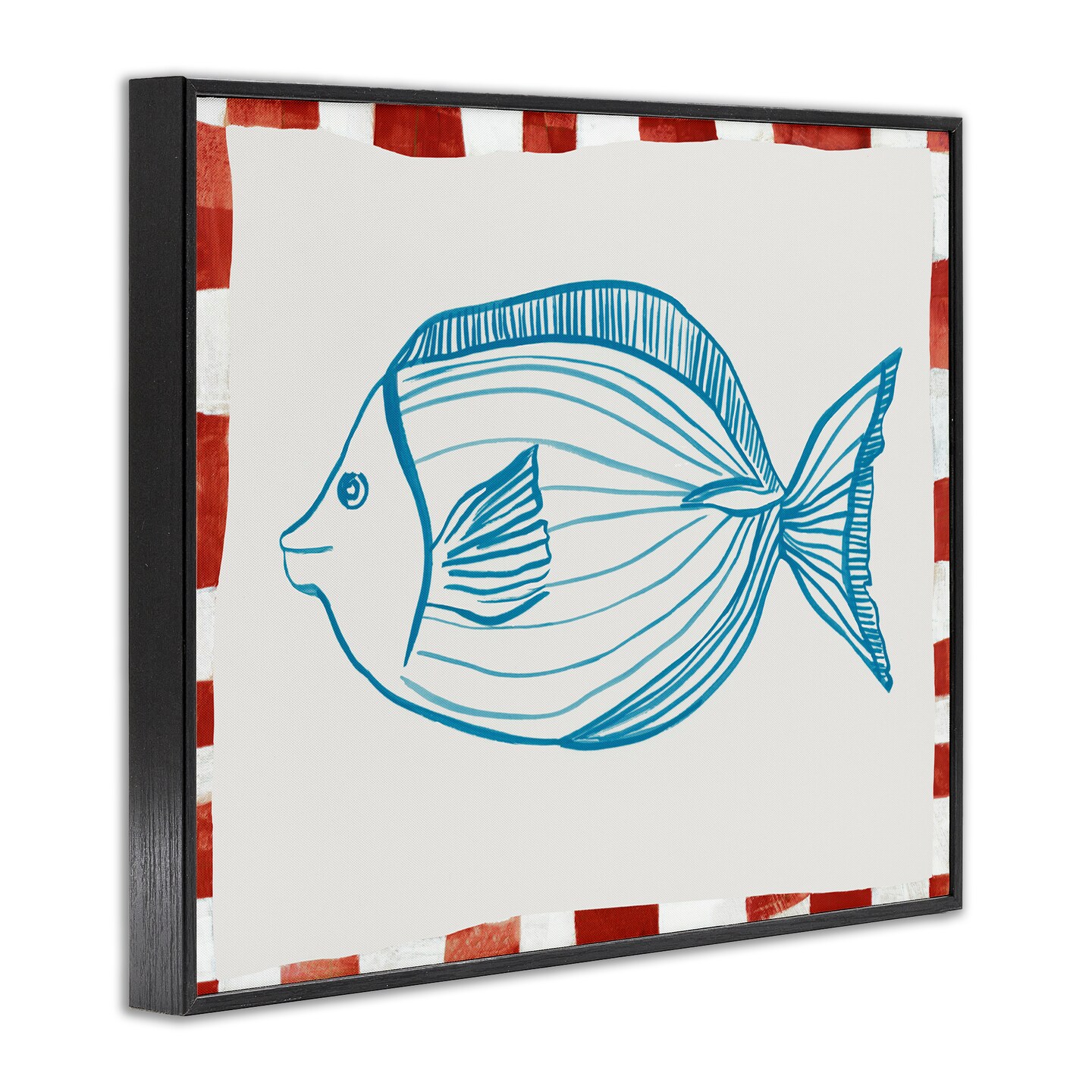 Stupell Industries Ocean Fish Sketch Black Framed Giclee Art, design by Hannah Dawson