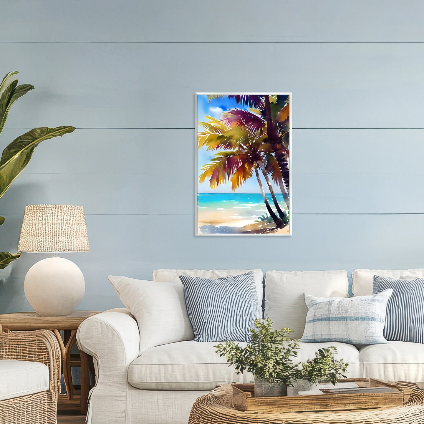 Stupell Industries Shady Beach Palm Leaves Wall Plaque Art, design by LSR Design Studio