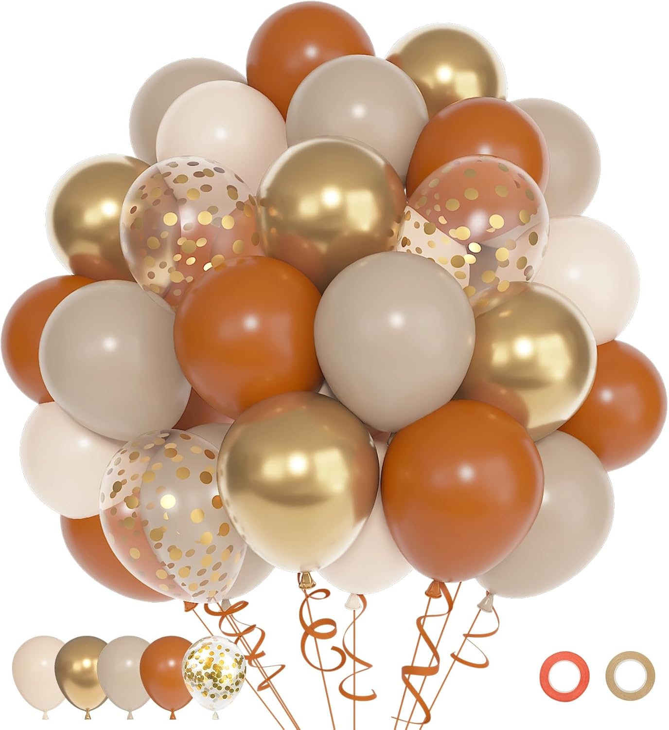 72pcs Burnt Orange Balloons Set (Orange)