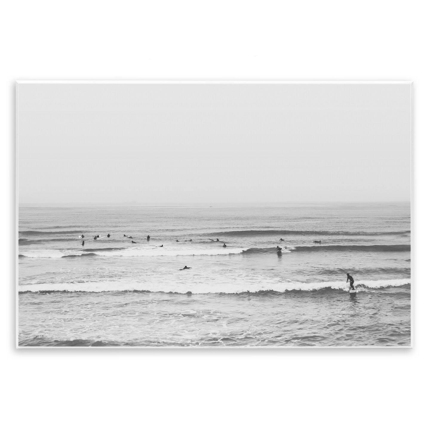 Stupell Industries Surfers Riding Waves Monochrome Wall Plaque Art, design by Sisi and Seb