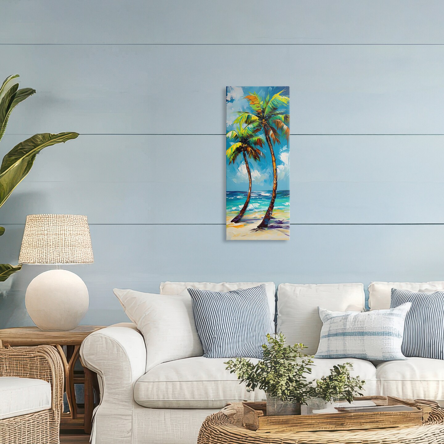 Stupell Industries Bendy Palm Trees on Shore Canvas Wall Art, design by LSR Design Studio