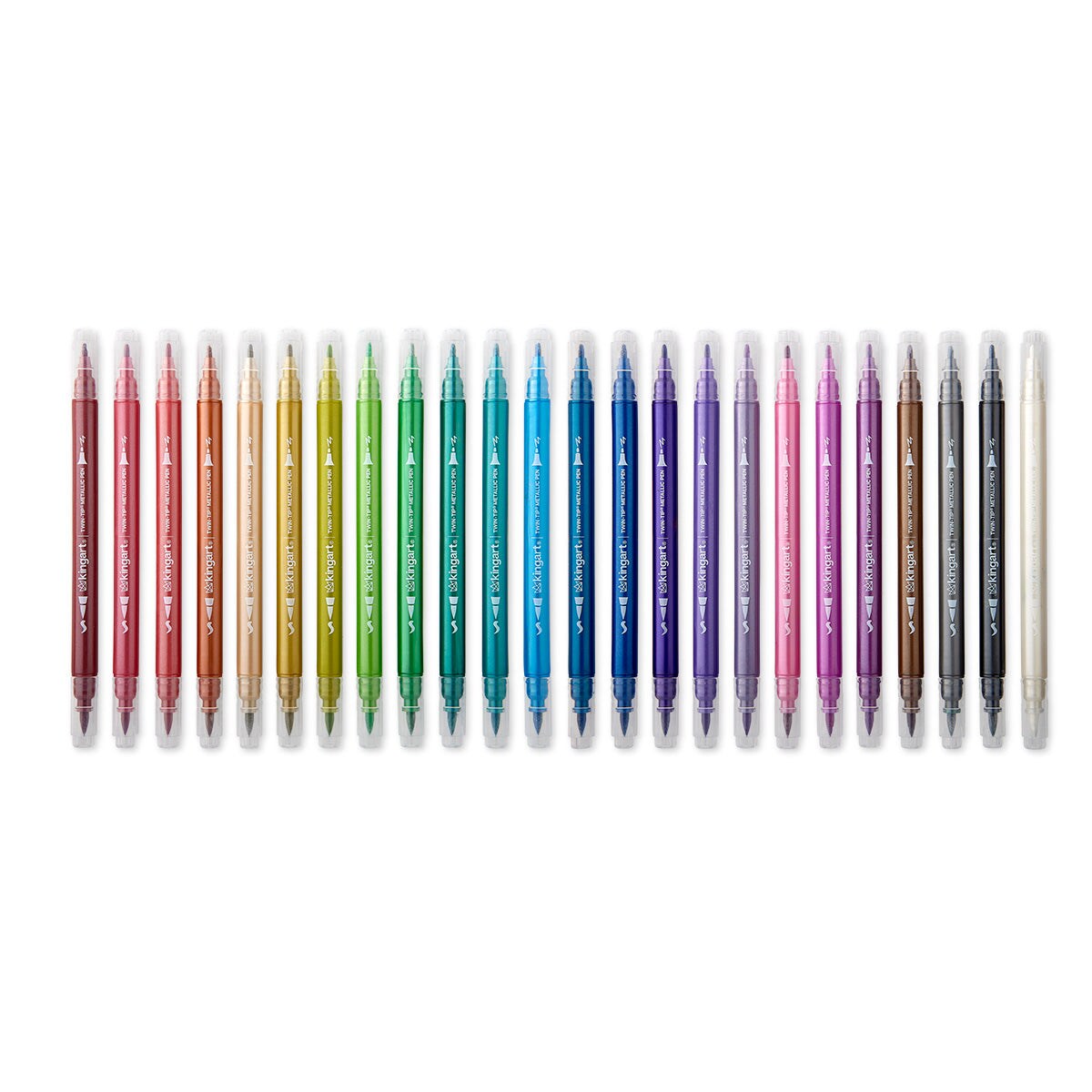 KINGART&#xAE; Twin-Tip&#x2122; Metallic Pens 24 Colors