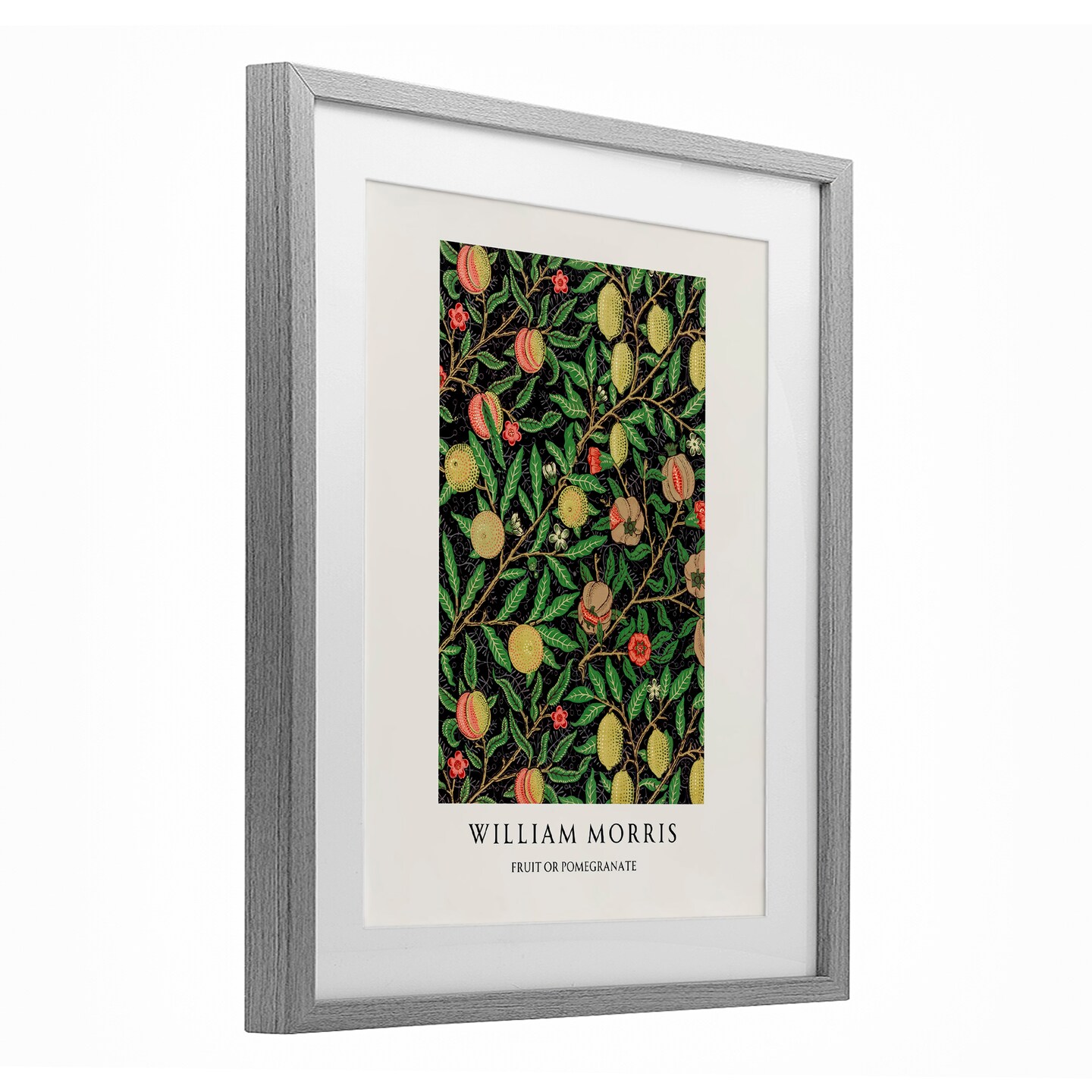 Stupell Industries William Morris Fruit Or Pomegranate Black Framed Print Under Glass, design by Vintage Hustle