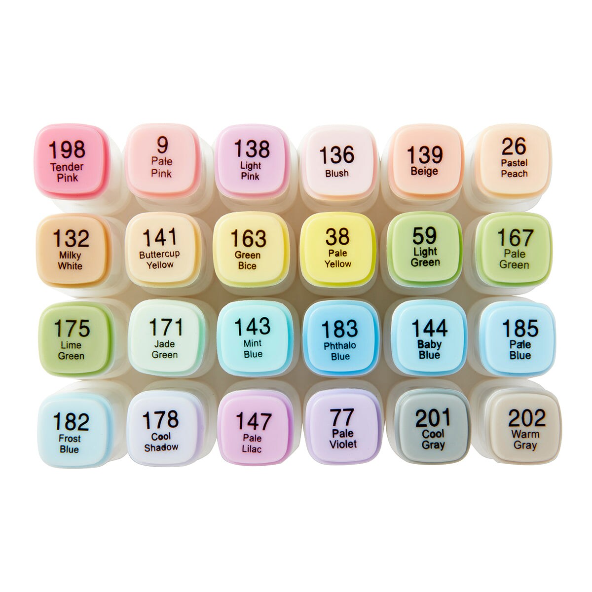 KINGART&#xAE; PRO Double-Ended Art Alcohol Markers, 24 Pastel Palette Colors with Both Fine &#x26; Chisel Tips and Superior Blendability
