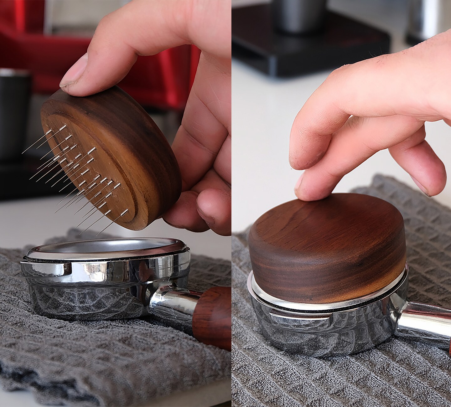 Personalized Wooden WDT Tool with base | Espresso Distributor 51mm