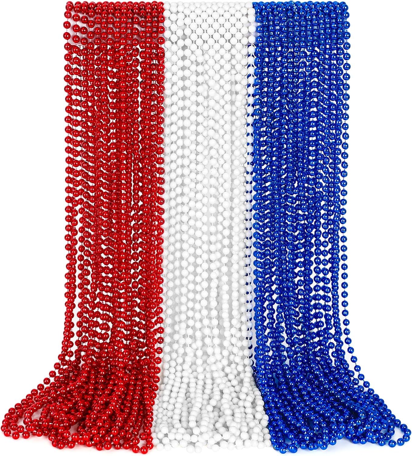 4th of July Necklace Decorations, 30PCS 4th of July Beads Necklaces Accessories
