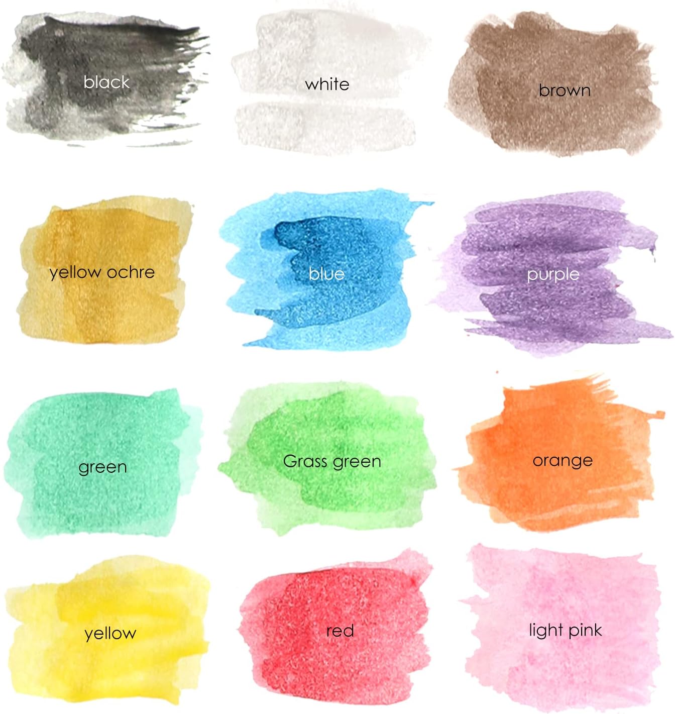 2 Pack Watercolor Paint Set 12 Vivid Colors Includes Watercolour Mixing Palette and 2 Brushes, Perfect For Artists, Beginner Painters