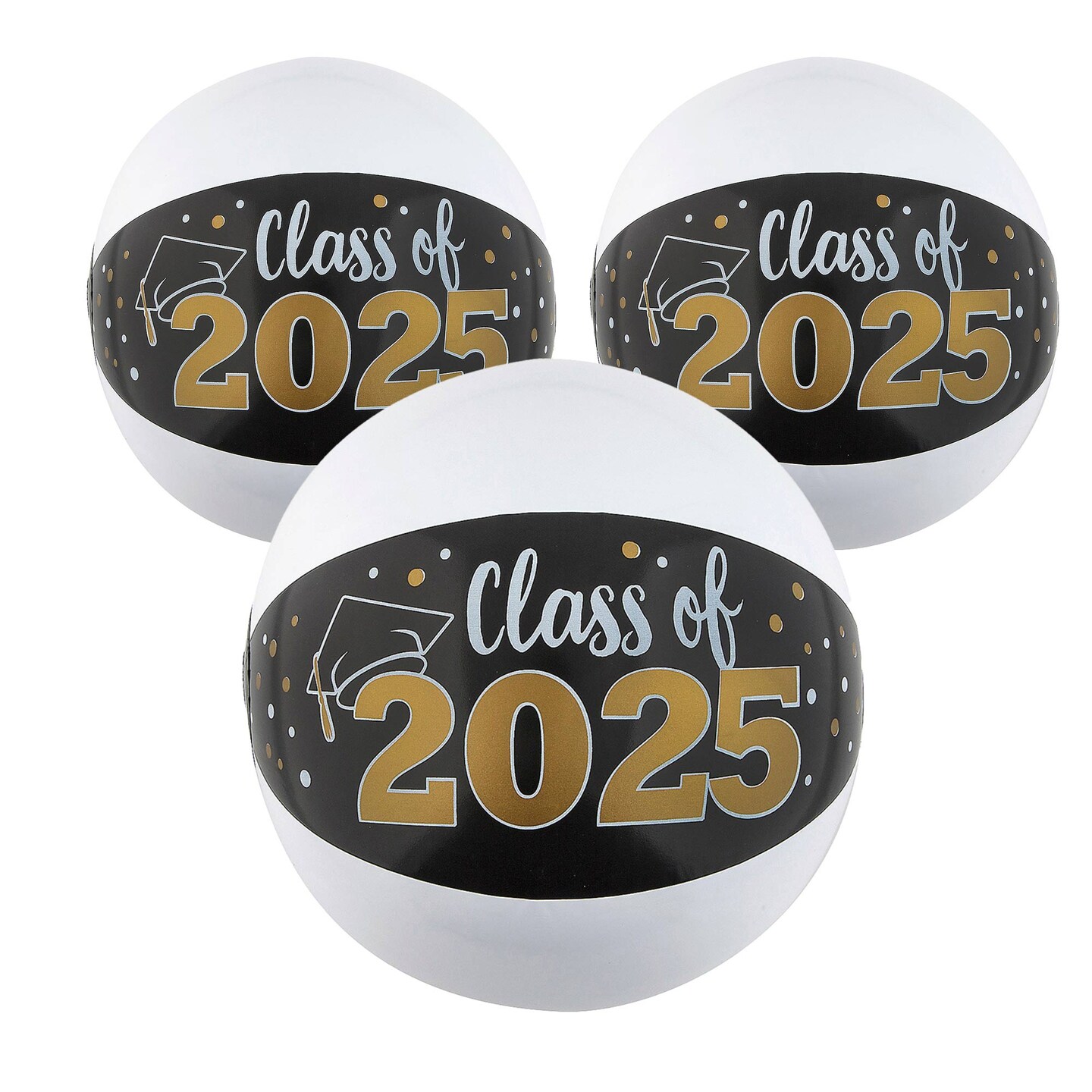 Inflatable 11&#x22; Medium Class of 2025 Vinyl Beach Balls 12ct
