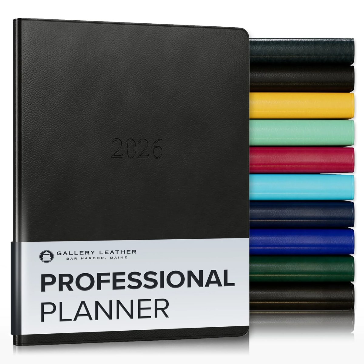 Gallery Leather Professional Weekly Monthly Planner 2026, Elegantly Bound Calendar Planner and Notebook with Stylish Gold-Gilded Page Edges, 12 Months - 9 x 7 "