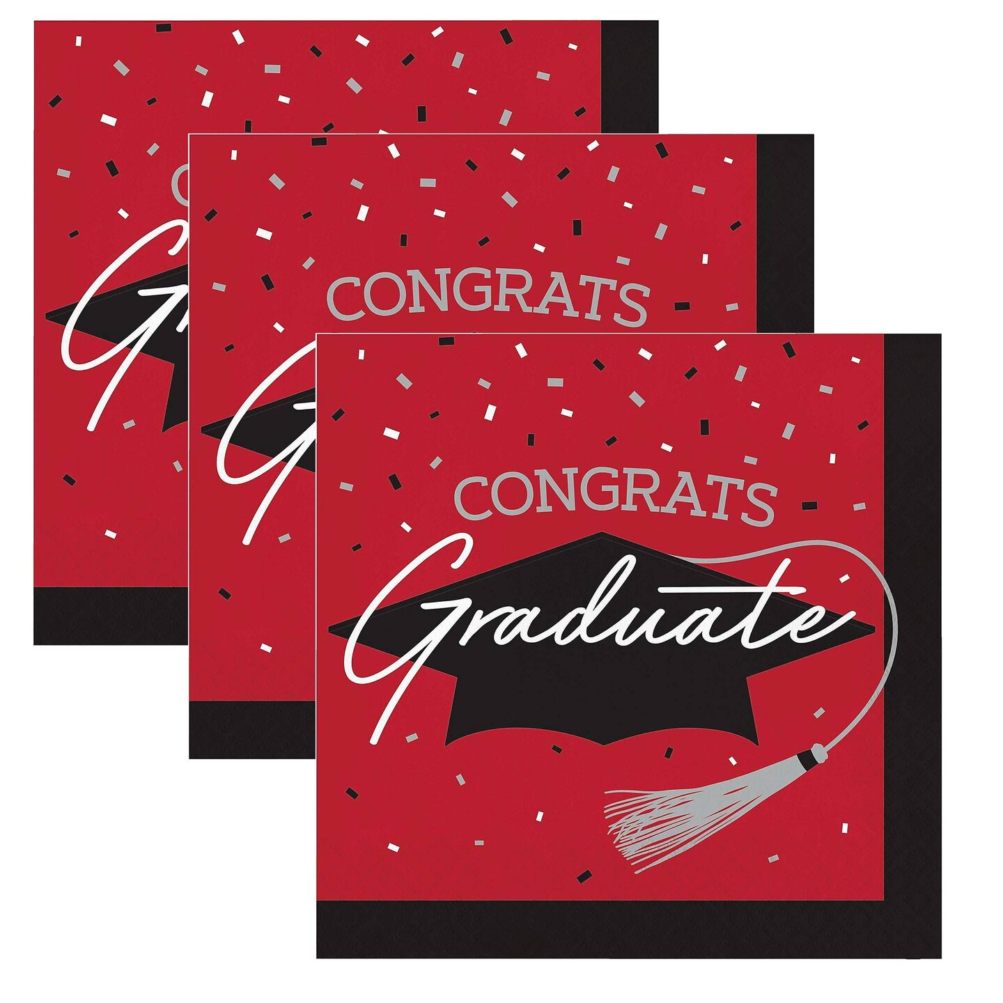 Creative Converting School Spirit Red Graduation Paper Dinner Napkins 108 Count