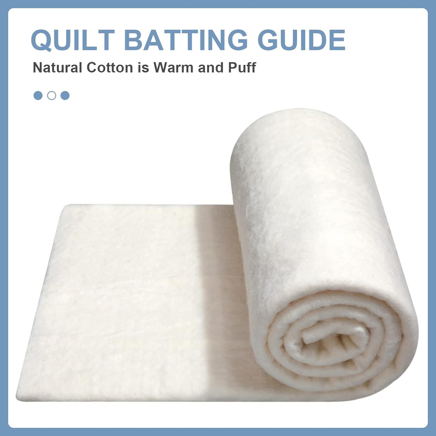 3 Pcs Natural Cotton Quilt Batting Heat Resistant Batting Warm White (40 x 40 Inch)