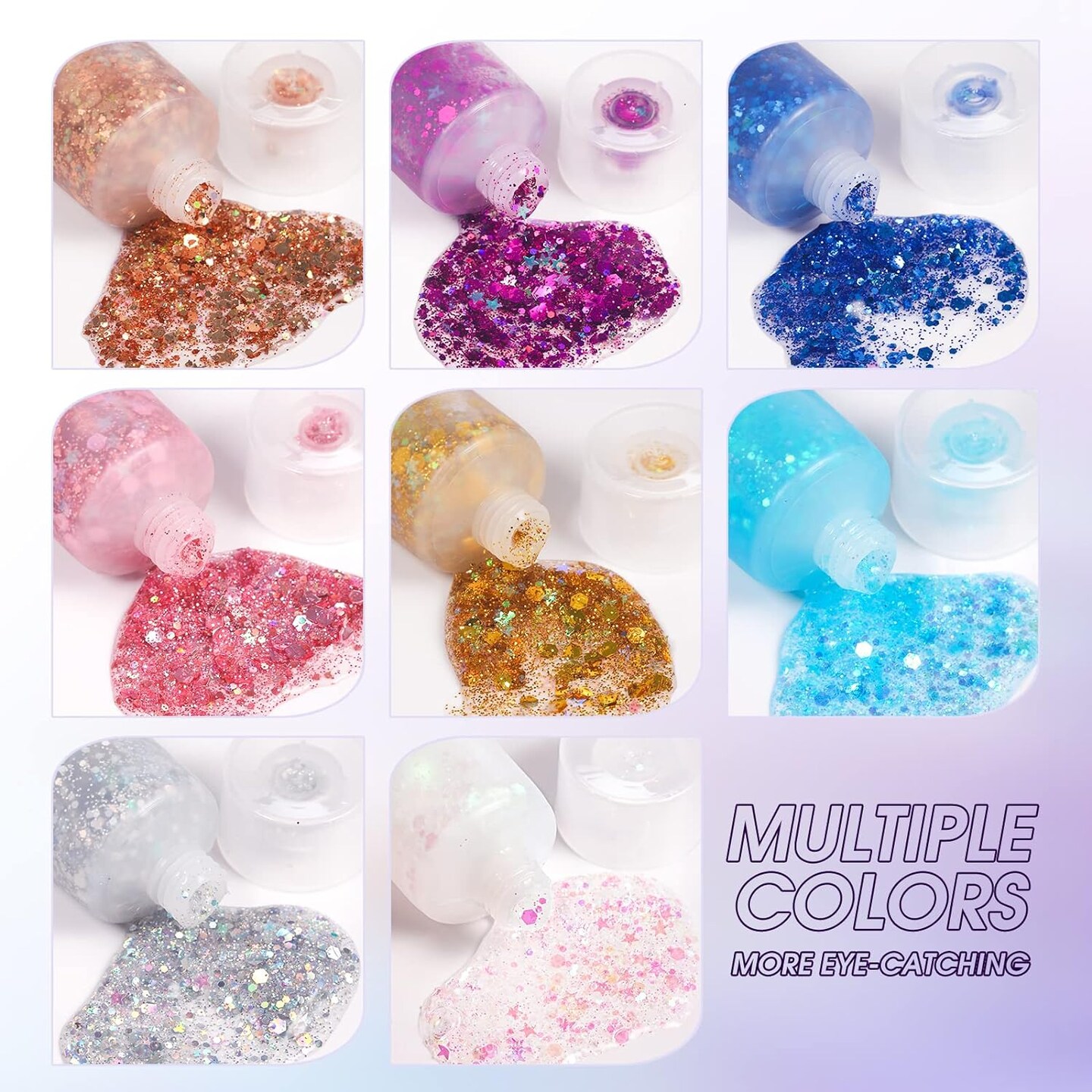 8 Color Body Glitter,Face Glitter Gel,Hair Glitter